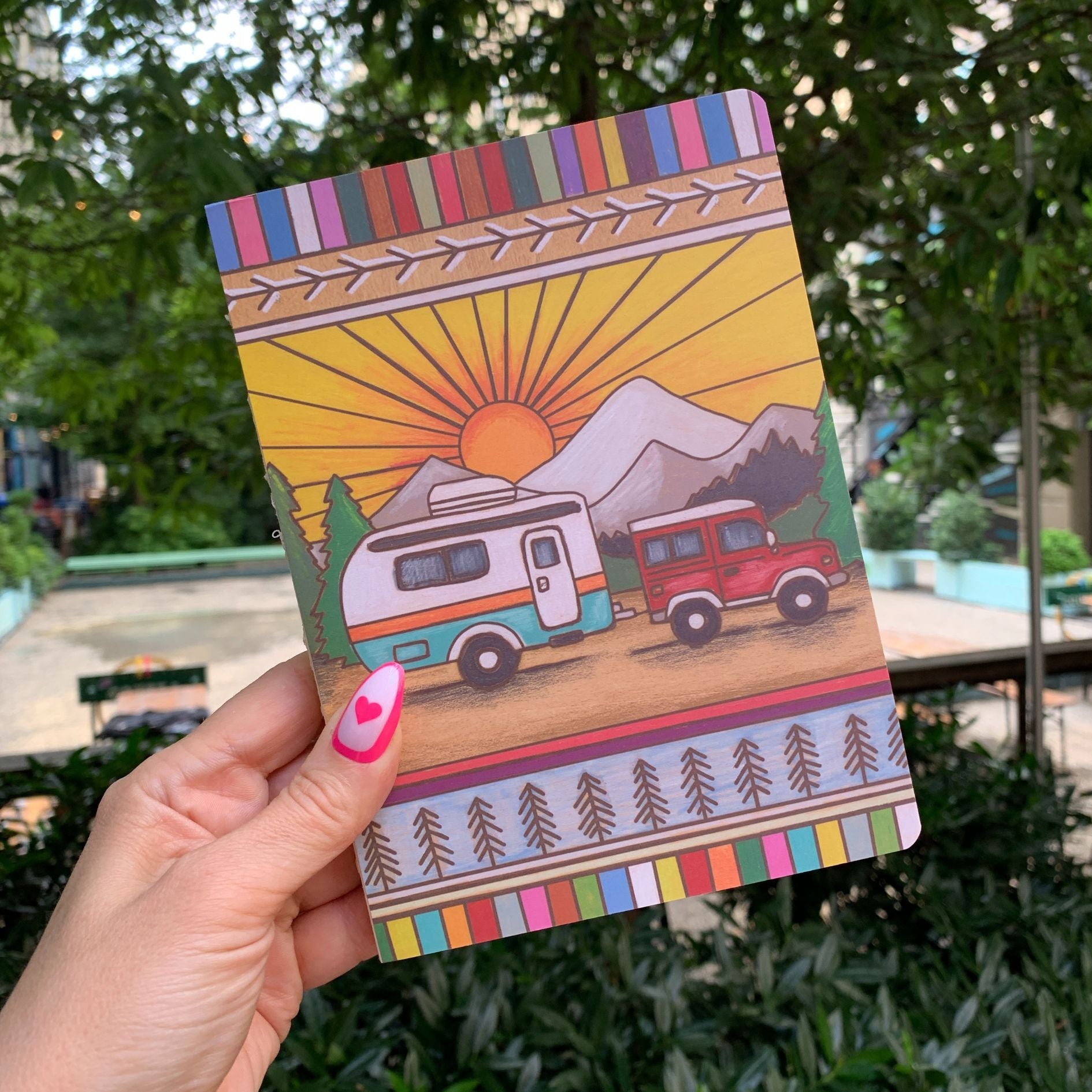Camper Double-Sided Journal | Wood Burned Camper Trailer Art Designs Notebook - Premium Journal from The Bullish Store - Just $15.95! Shop now at Concordia Style Boutique