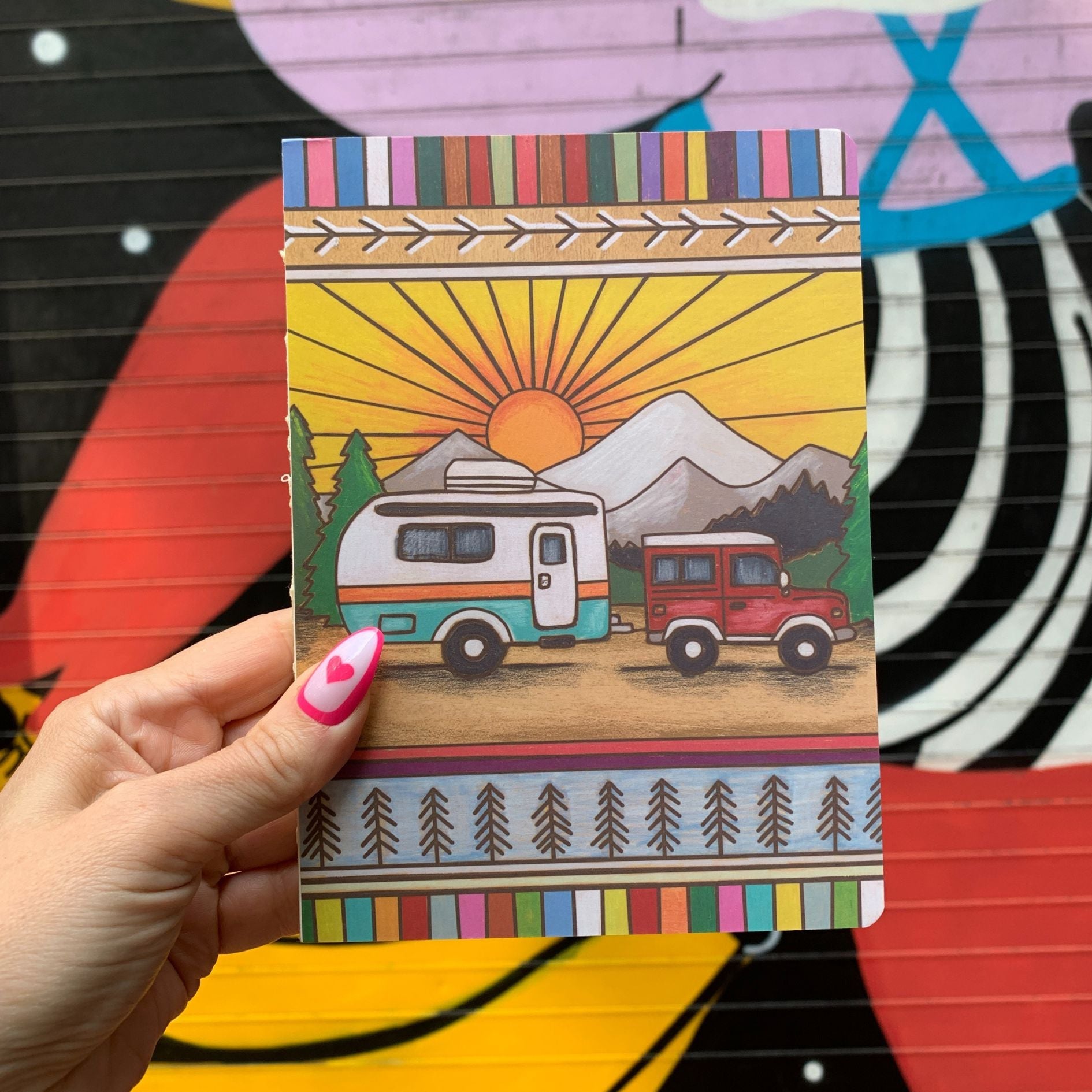 Camper Double-Sided Journal | Wood Burned Camper Trailer Art Designs Notebook - Premium Journal from The Bullish Store - Just $15.95! Shop now at Concordia Style Boutique