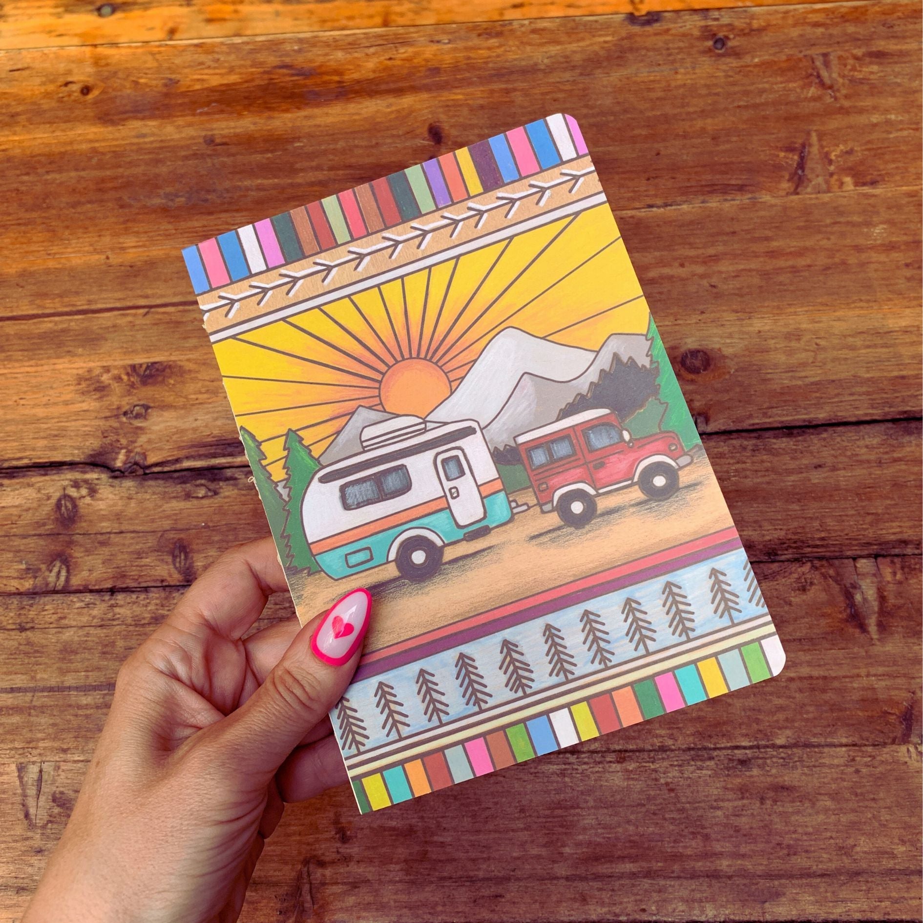 Camper Double-Sided Journal | Wood Burned Camper Trailer Art Designs Notebook - Premium Journal from The Bullish Store - Just $15.95! Shop now at Concordia Style Boutique