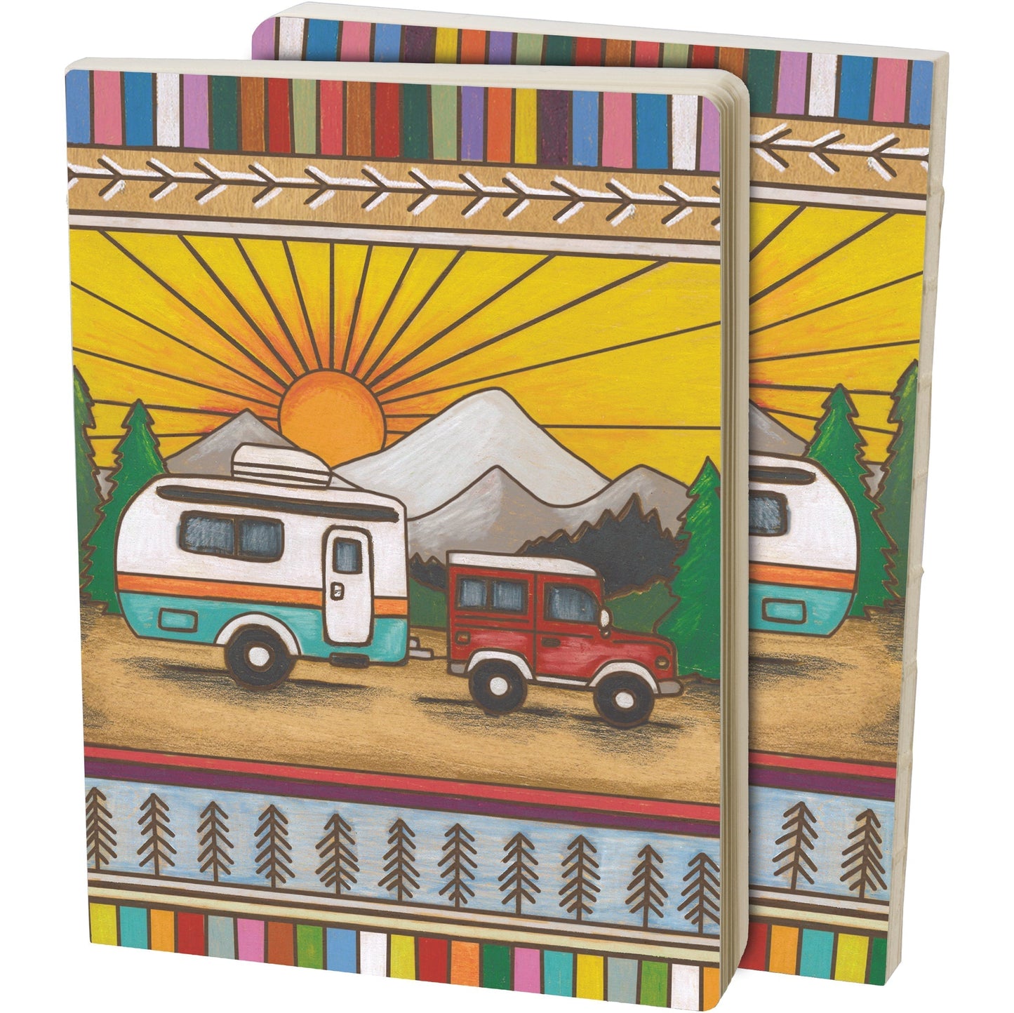 Camper Double-Sided Journal | Wood Burned Camper Trailer Art Designs Notebook - Premium Journal from The Bullish Store - Just $15.95! Shop now at Concordia Style Boutique