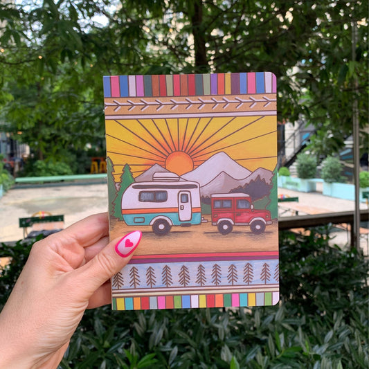 Camper Double-Sided Journal | Wood Burned Camper Trailer Art Designs Notebook - Premium Journal from The Bullish Store - Just $15.95! Shop now at Concordia Style Boutique