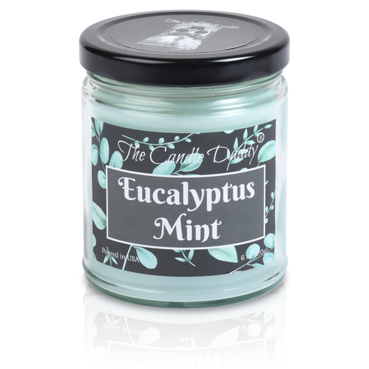 Eucalyptus Mint - Fresh Mint and Eucalyptus Scented - 6 Oz Jar Candle - 40 Hour Burn