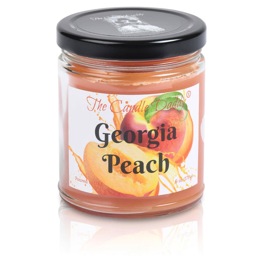 Georgia Peach - Juicy Peach Scented - 6 Oz Jar Candle - 40 Hour Burn Time