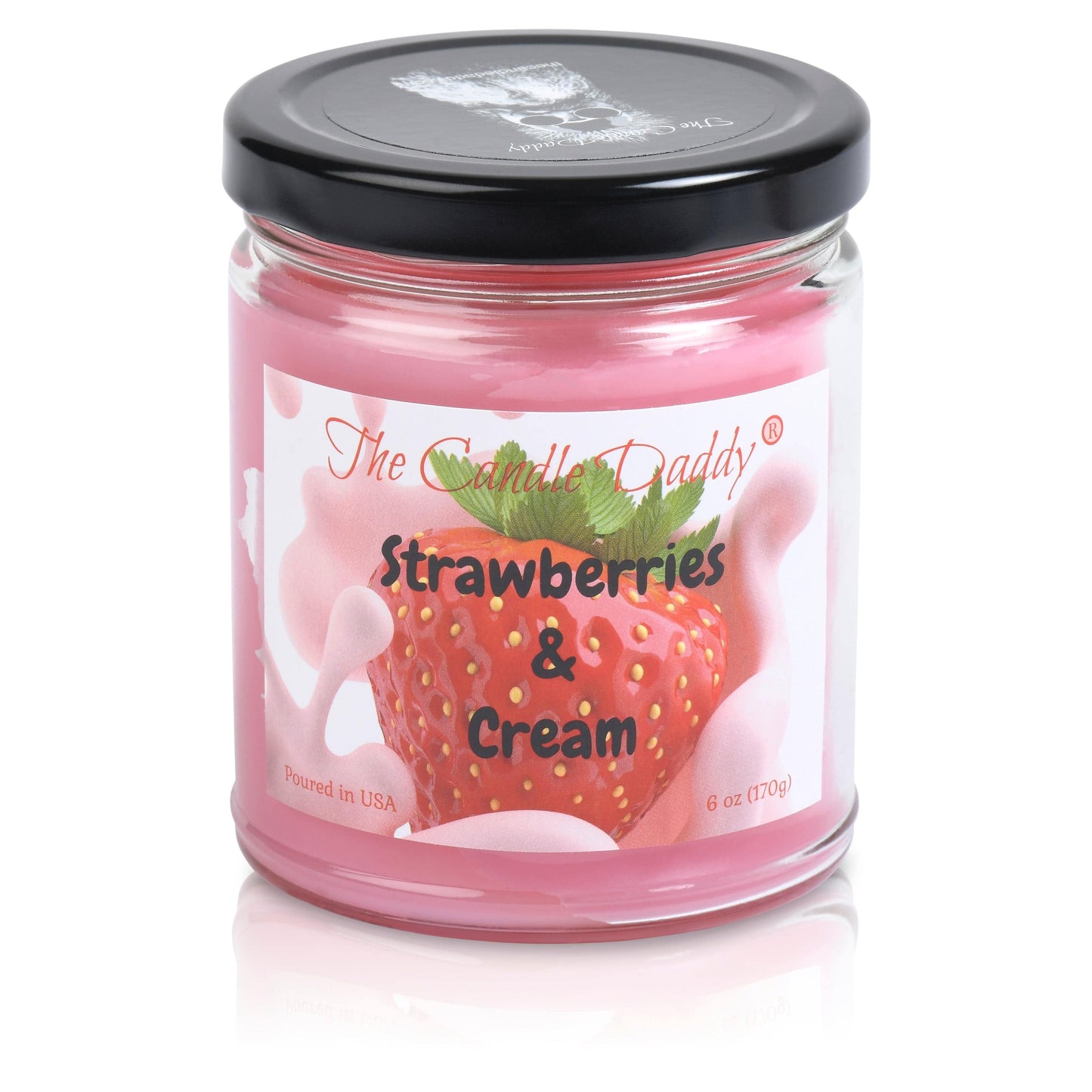 Strawberries and Cream - Sweet Strawberry and Cream Scented - 6 Oz Jar Candle - 40 Hour Burn