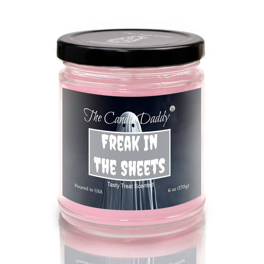 Freak In The Sheets- Sweet Treat Scented - Funny Halloween 6 Oz Jar Candle - 40 Hour Burn Time