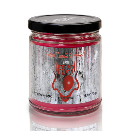 I Smell Fear - Alluring Potpourri Scented Horror Movie Candle - Halloween 6 Oz Jar Candle - 40 Hour Burn Time