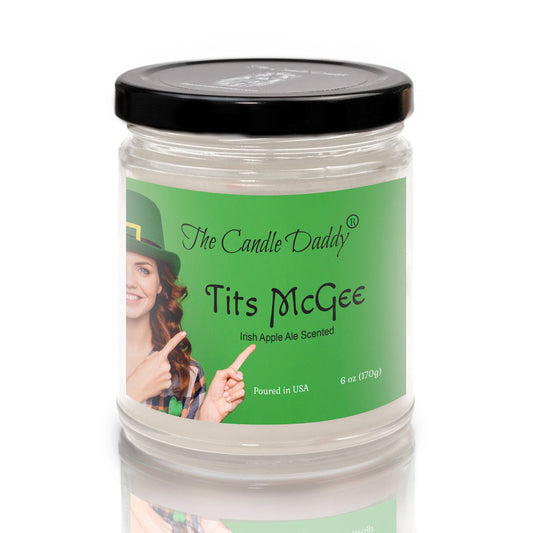 Tits McGee - Irish Apple Ale Scented - Funny 6 Oz Jar Candle - 40 Hour Burn Time - St Patrick's Day