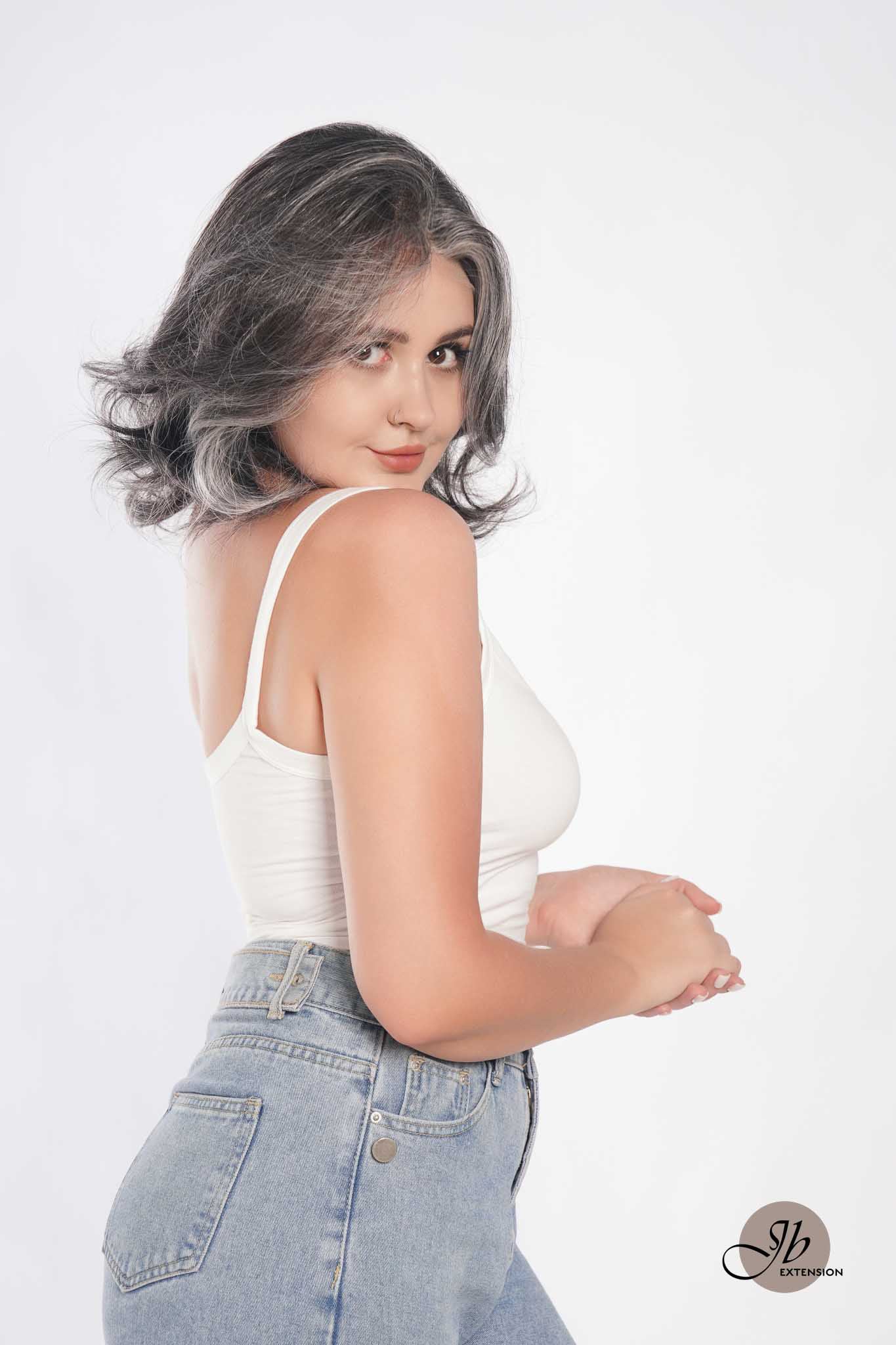 JBEXTENSION 10 Inches Silver Curly Lace Front Wig.Pre Plucked 13*4 HD Transparent Lace Frontal Handmade Futura Fiber Swiss Lace Synthetic Fiber Glueless Wig JADOR SILVER