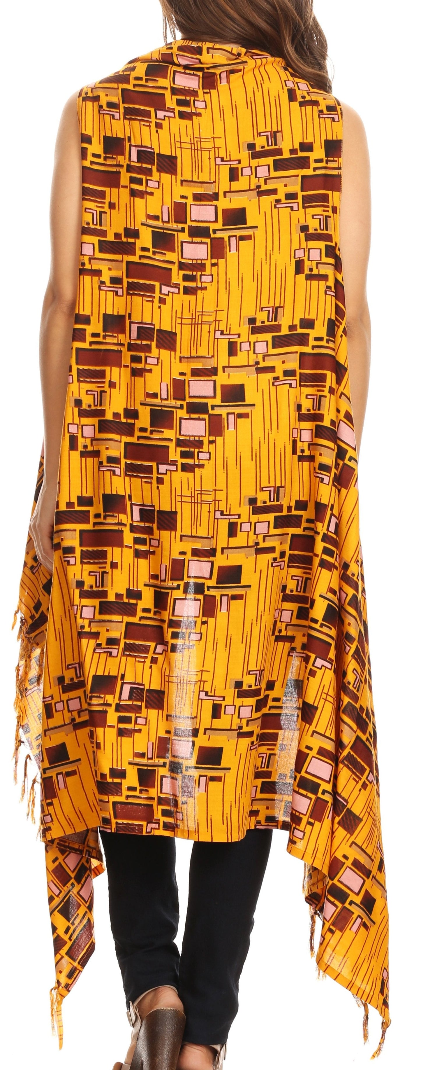 Sakkas Hatice Light Colorful Poncho Wrap Cardigan Top with African Ankara Print - Concordia Style Boutique