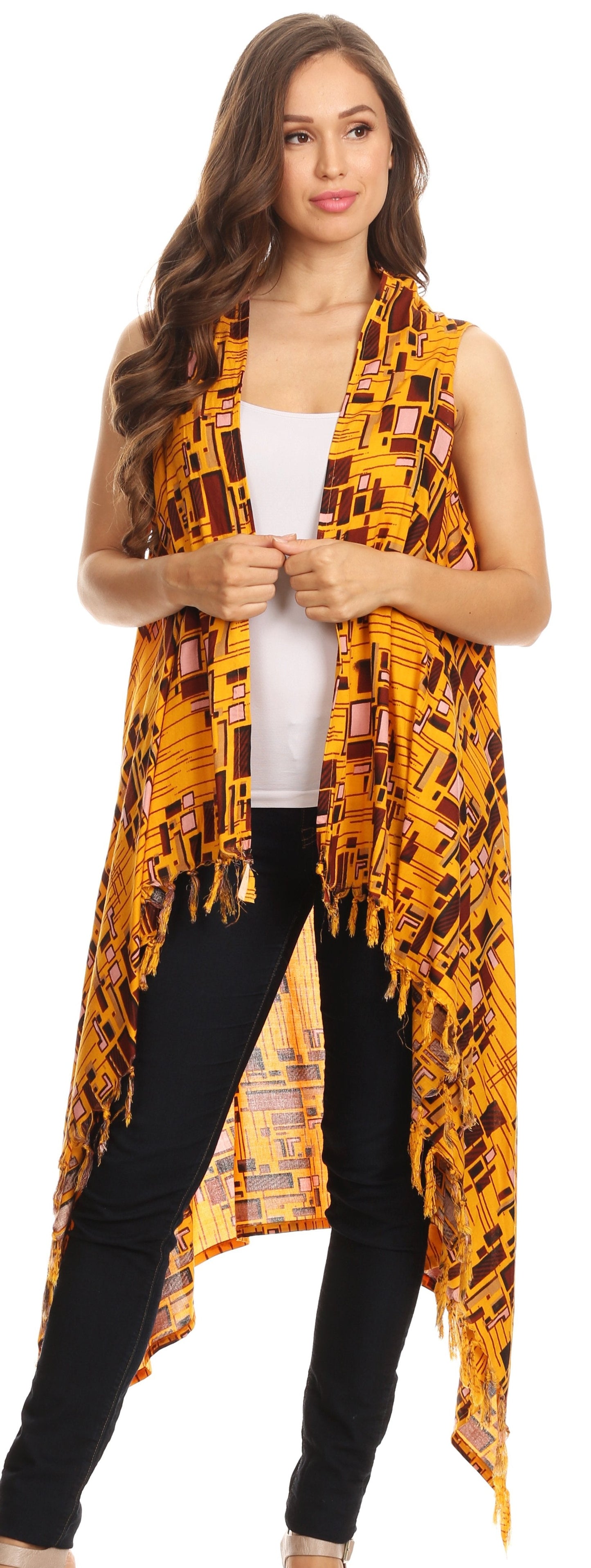 Sakkas Hatice Light Colorful Poncho Wrap Cardigan Top with African Ankara Print - Concordia Style Boutique