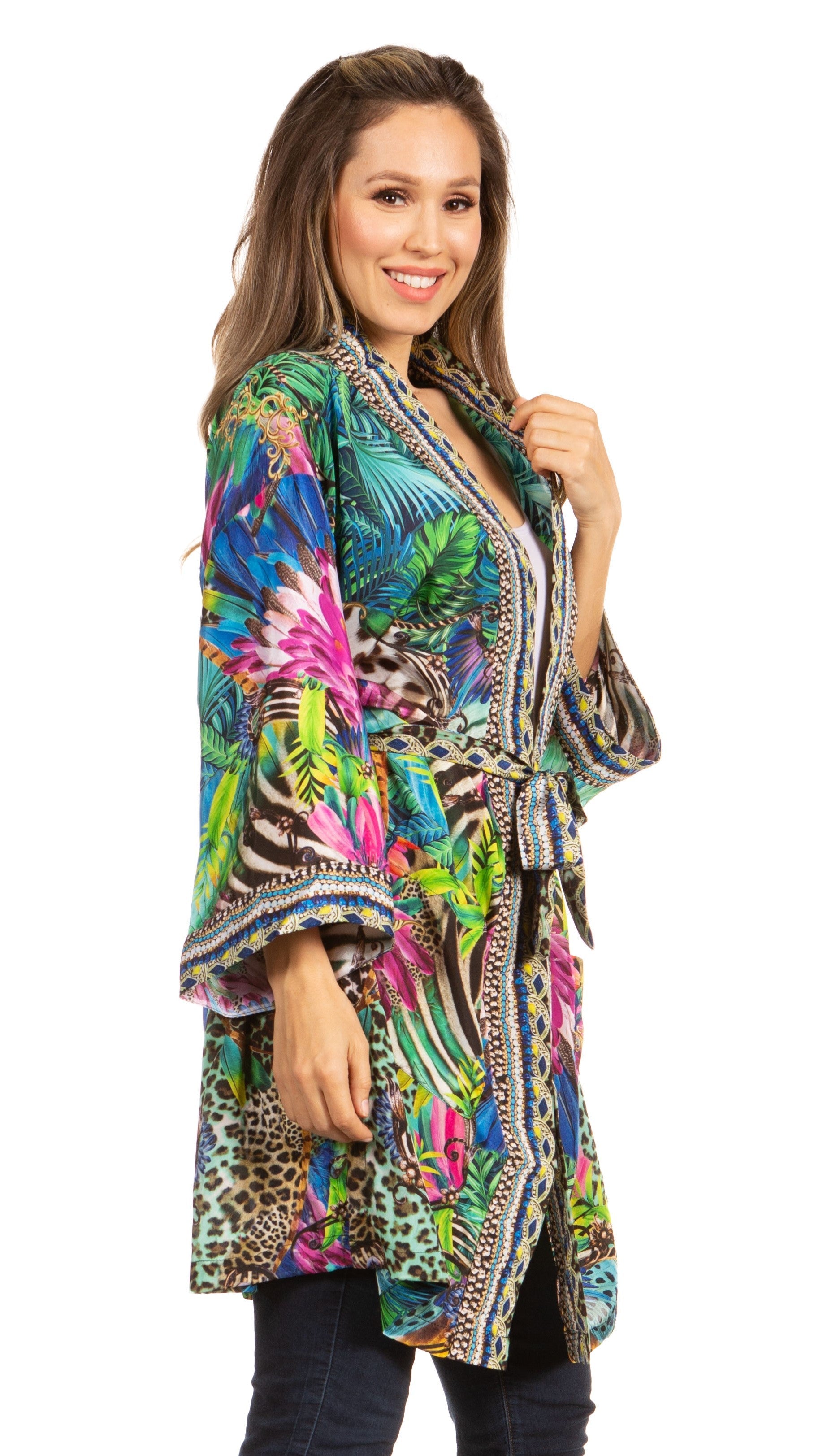 Stay on Trend with Sakkas Janis Women's Amazing Print Cardigan Sweater - Concordia Style Boutique