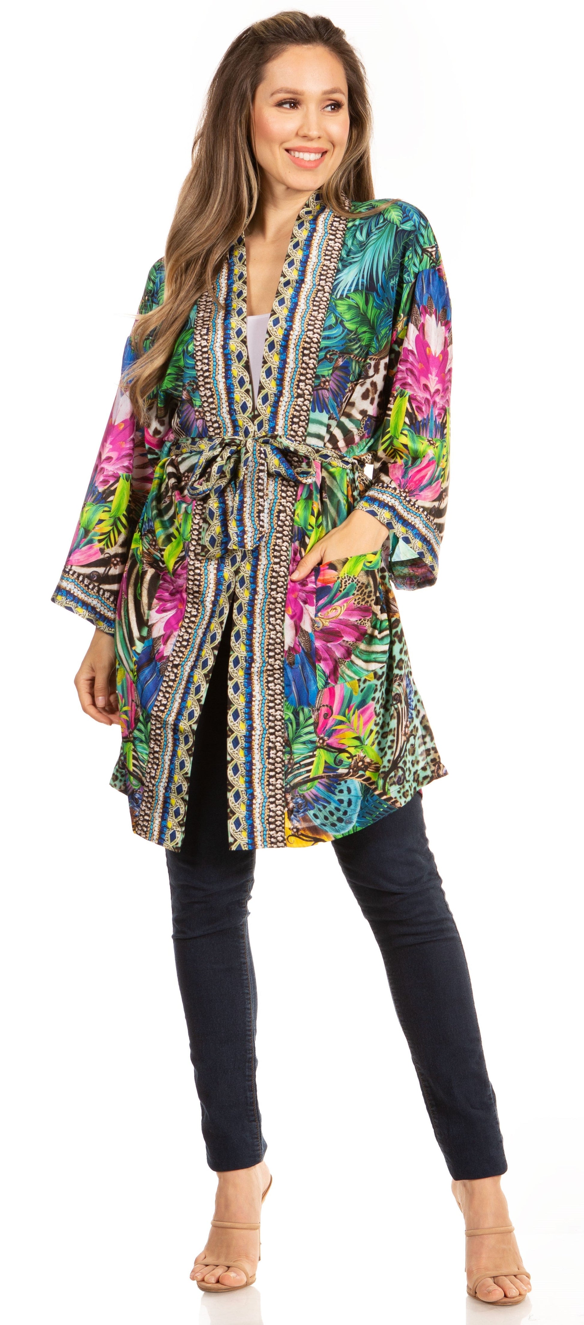Stay on Trend with Sakkas Janis Women's Amazing Print Cardigan Sweater - Concordia Style Boutique