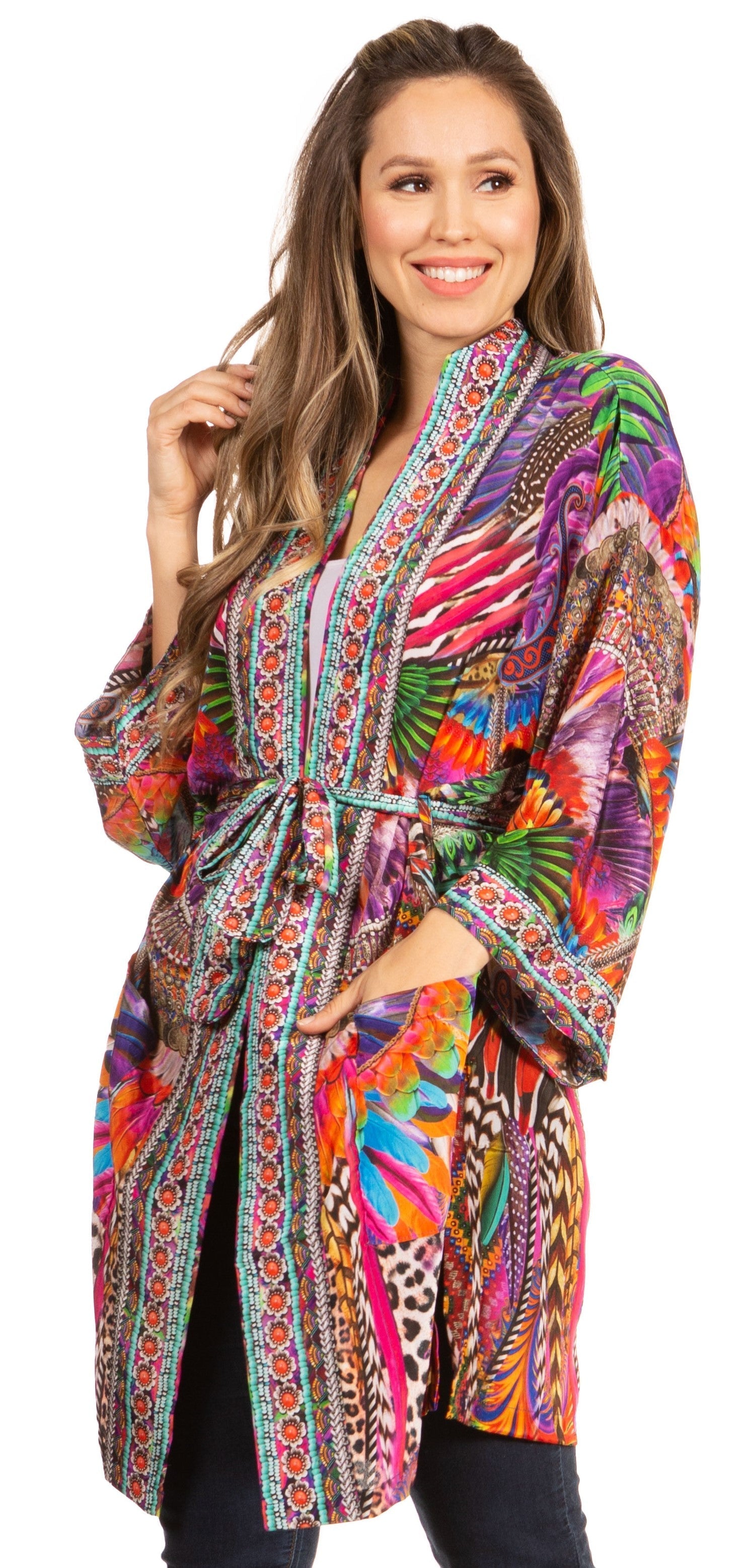 Stay on Trend with Sakkas Janis Women's Amazing Print Cardigan Sweater - Concordia Style Boutique