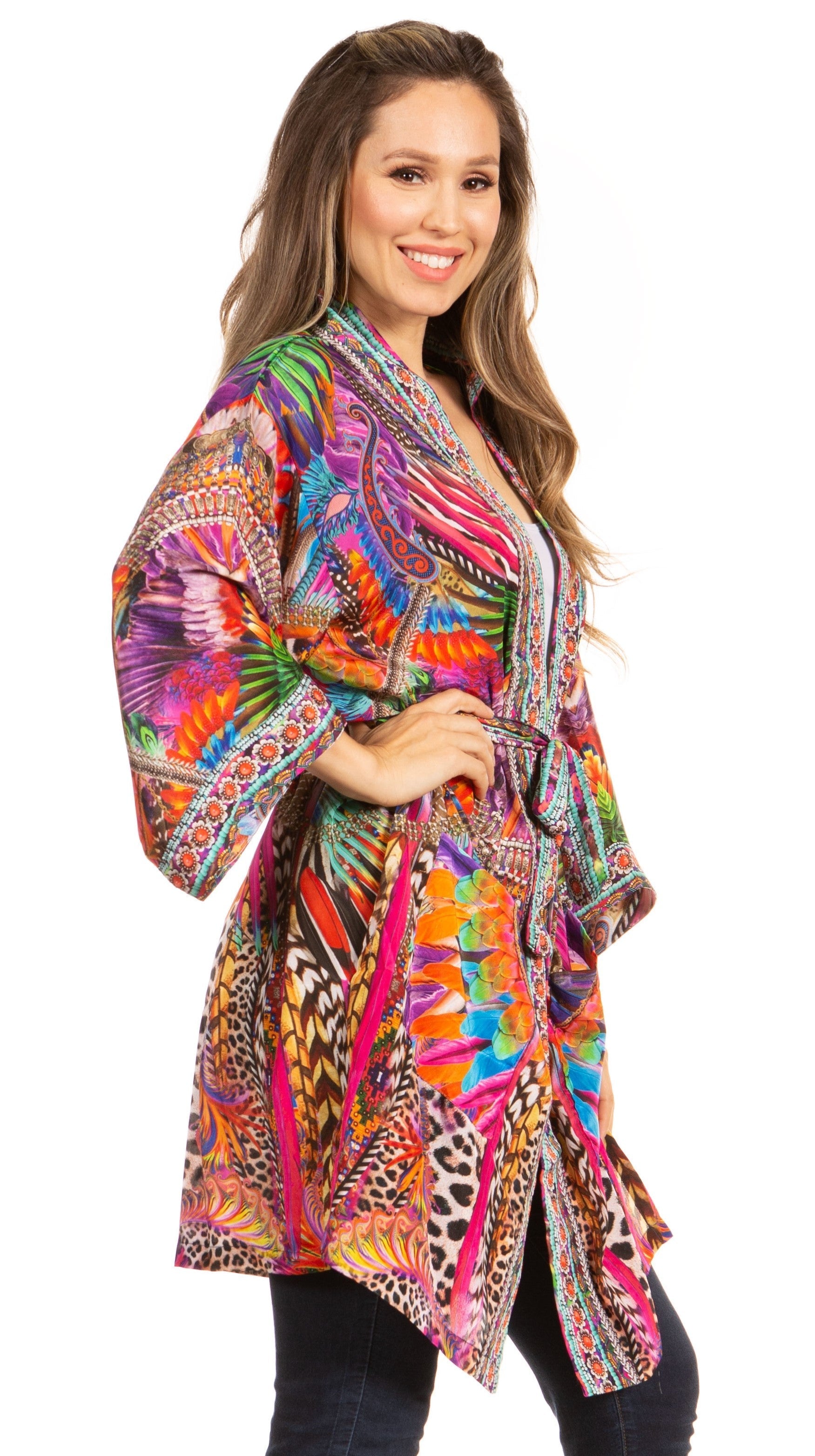 Stay on Trend with Sakkas Janis Women's Amazing Print Cardigan Sweater - Concordia Style Boutique