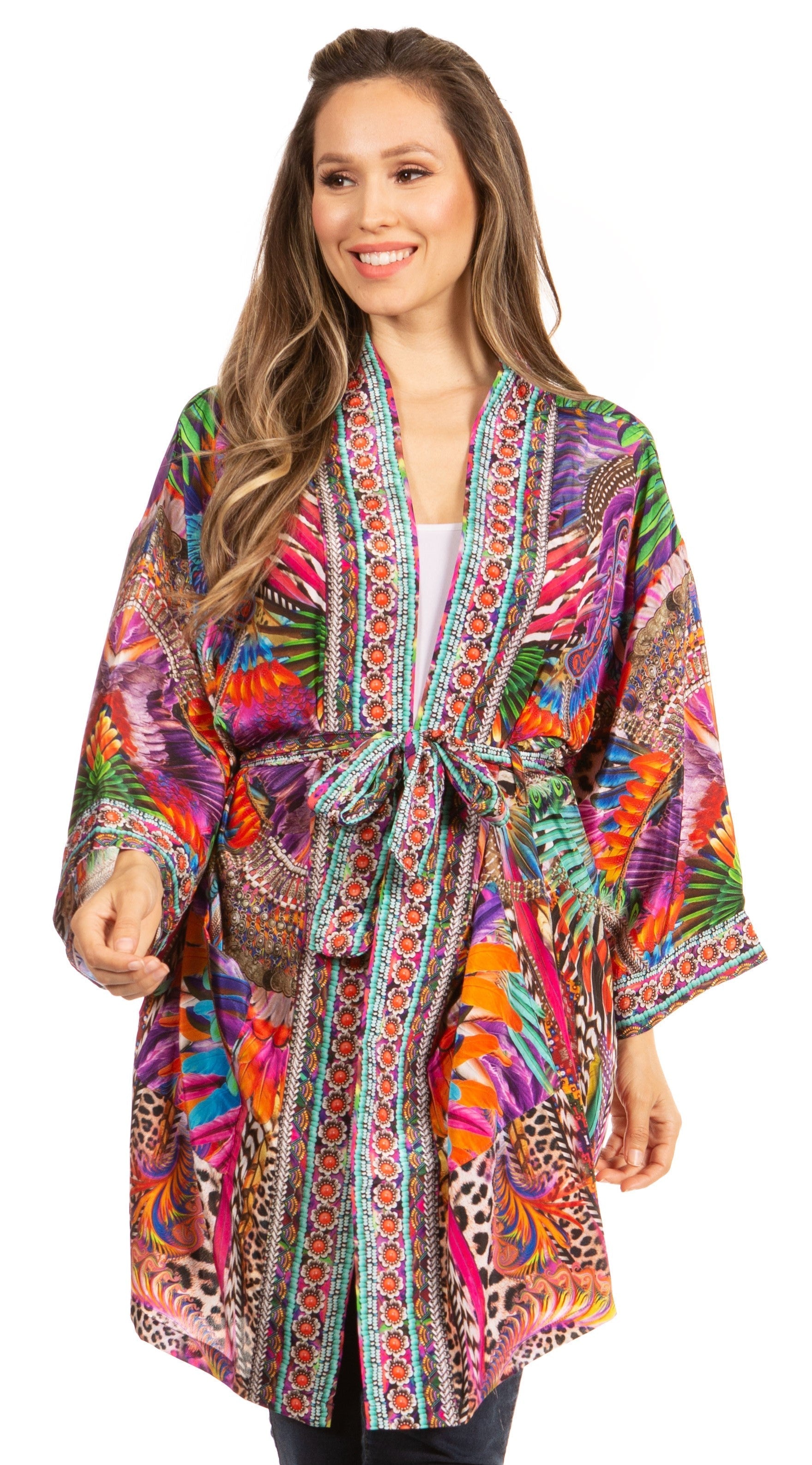 Stay on Trend with Sakkas Janis Women's Amazing Print Cardigan Sweater - Concordia Style Boutique