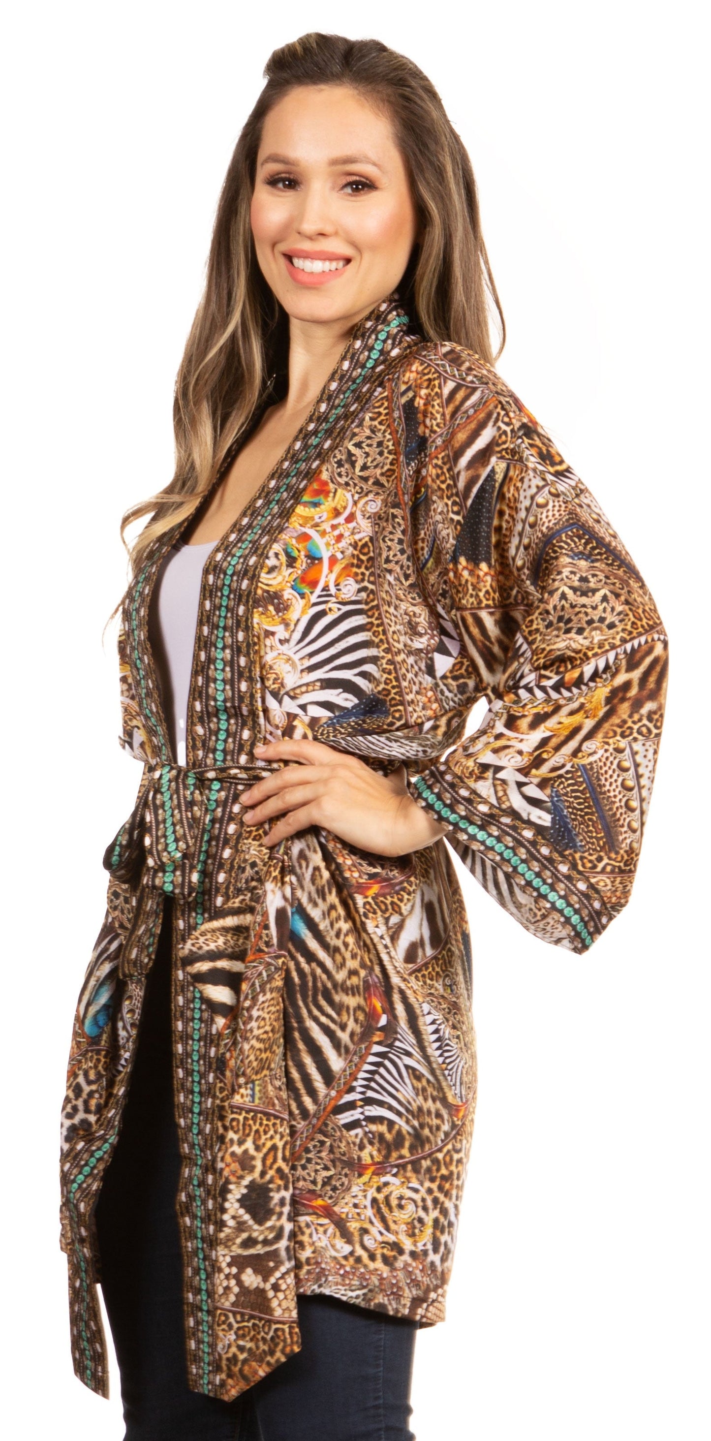 Stay on Trend with Sakkas Janis Women's Amazing Print Cardigan Sweater - Concordia Style Boutique
