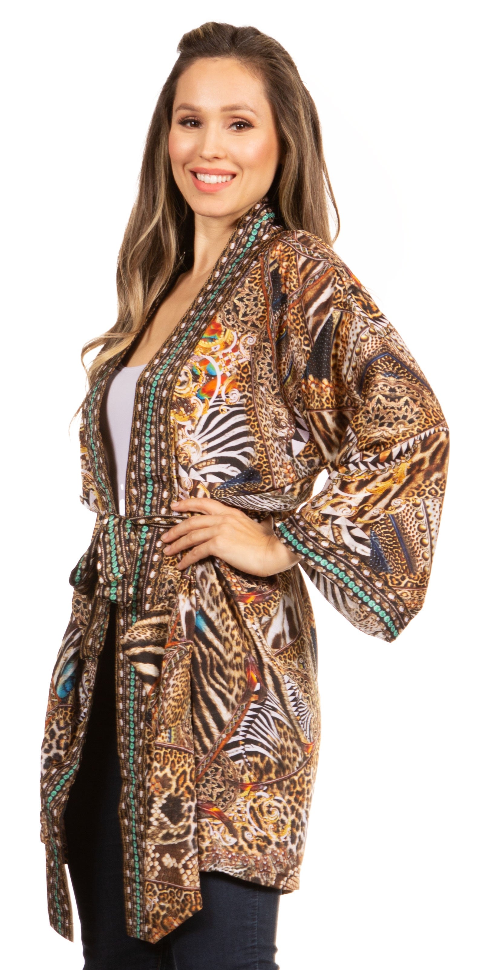 Stay on Trend with Sakkas Janis Women's Amazing Print Cardigan Sweater - Concordia Style Boutique