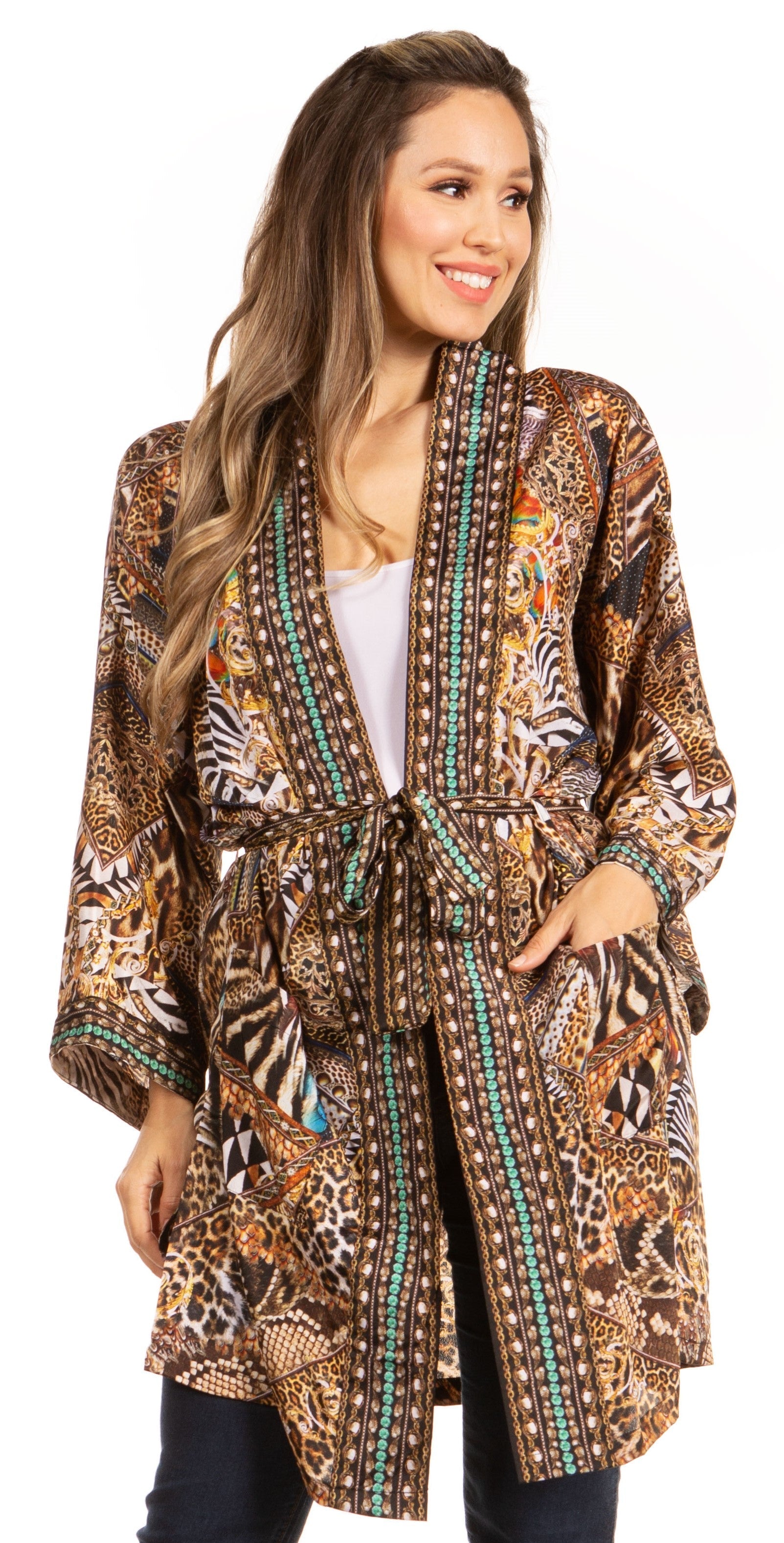 Stay on Trend with Sakkas Janis Women's Amazing Print Cardigan Sweater - Concordia Style Boutique