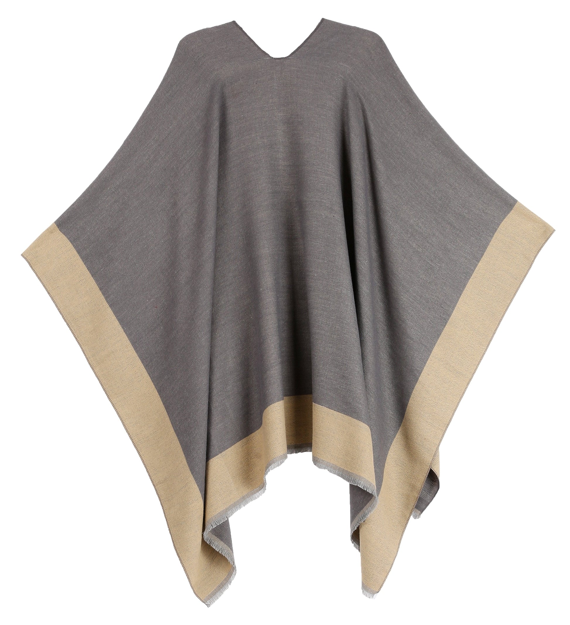 Sakkas Nila Women's Reversible Open Front Large Poncho Shawl Wrap Scarf Cape Ruana - Concordia Style Boutique