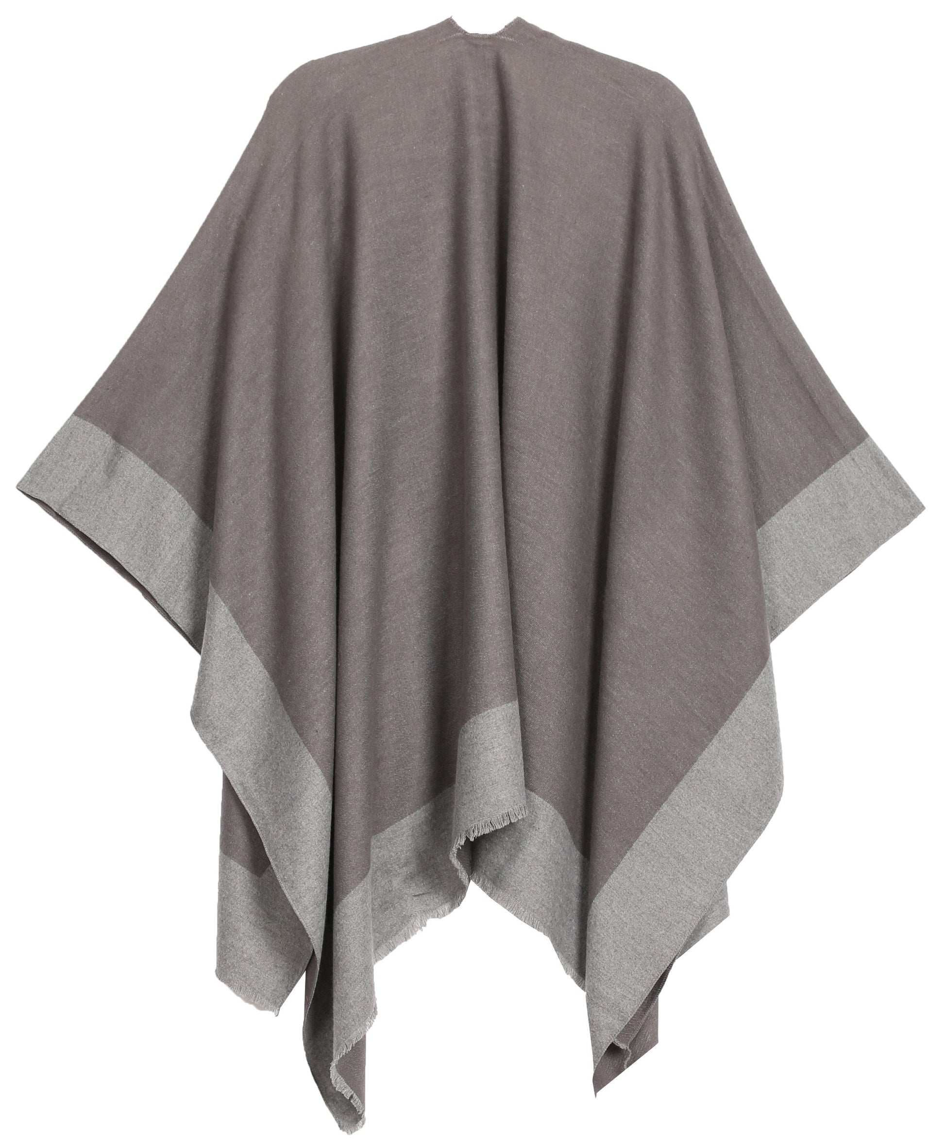 Sakkas Nila Women's Reversible Open Front Large Poncho Shawl Wrap Scarf Cape Ruana - Concordia Style Boutique