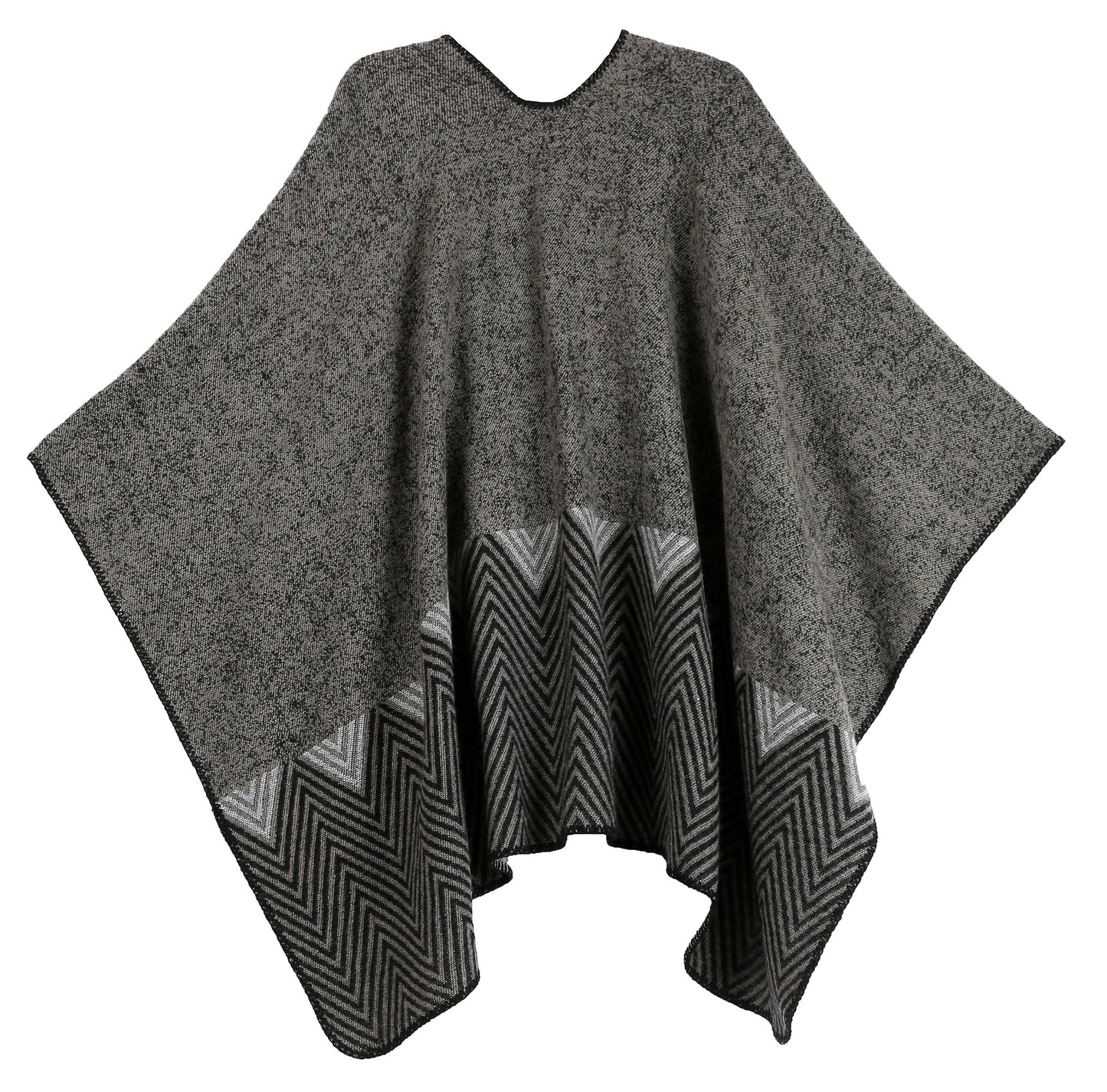 Sakkas Lupe Womens Reversible Poncho Wrap Cape Shawl Sweater Coat Cardigan Pattern - Concordia Style Boutique