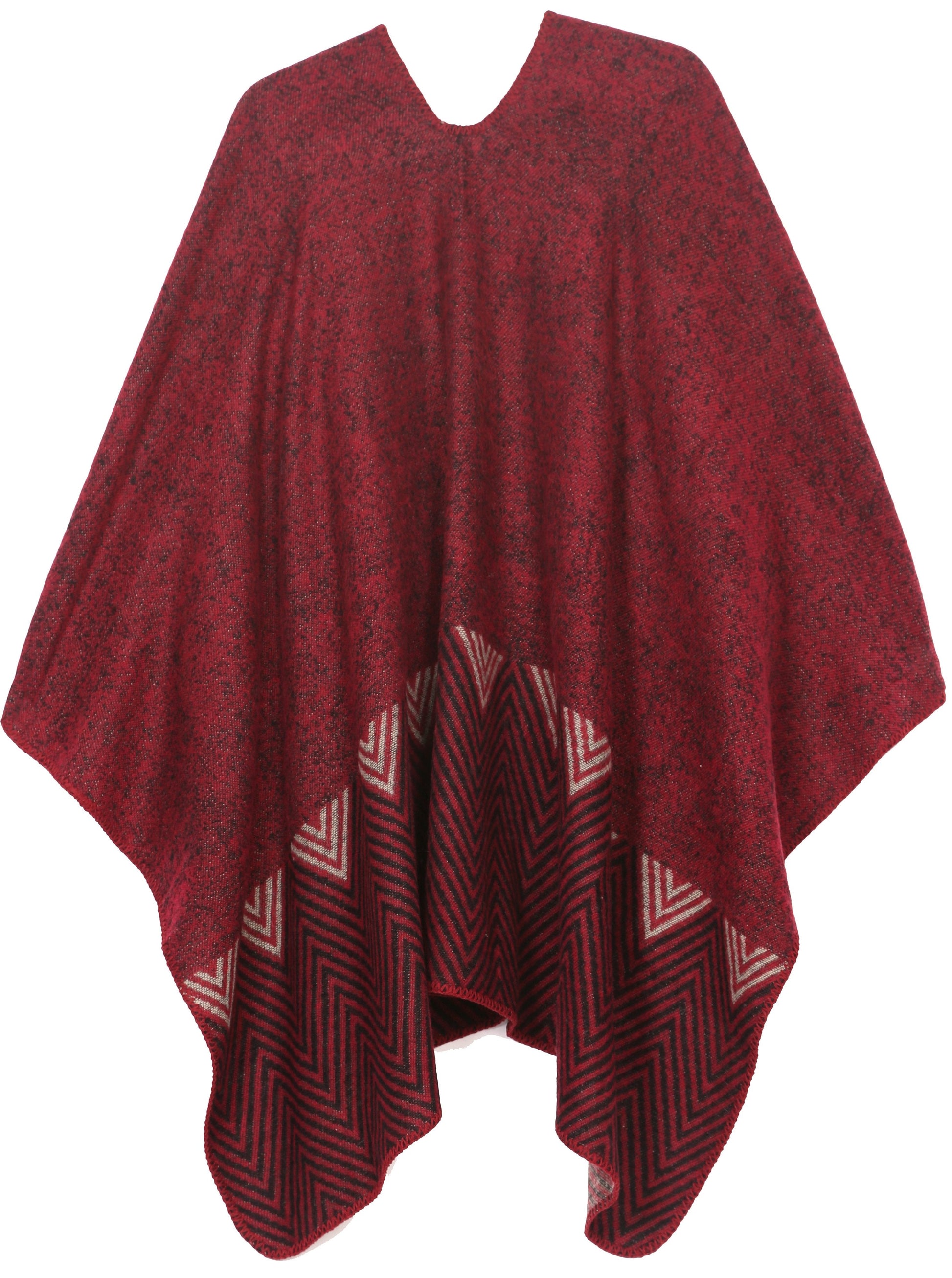 Sakkas Lupe Womens Reversible Poncho Wrap Cape Shawl Sweater Coat Cardigan Pattern - Concordia Style Boutique