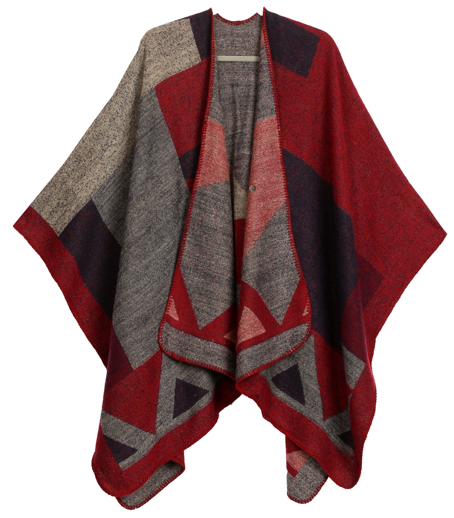 Sakkas Mari Women's Reversible Large Poncho Shawl Wrap Scarf Cape Ruana Blanket - Concordia Style Boutique