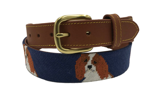 Charleston Belt Cavalier King Charles / Cavapoo Hand-stitched Needlepoint Belt