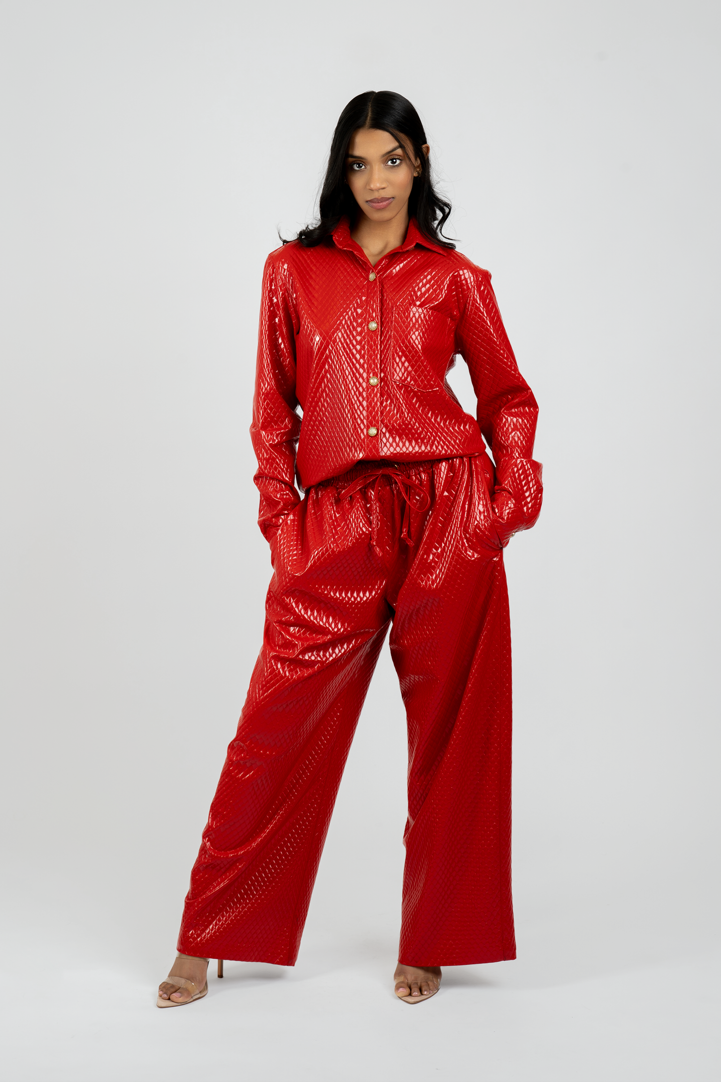 Celeste Vegan Quilted Leather Pants