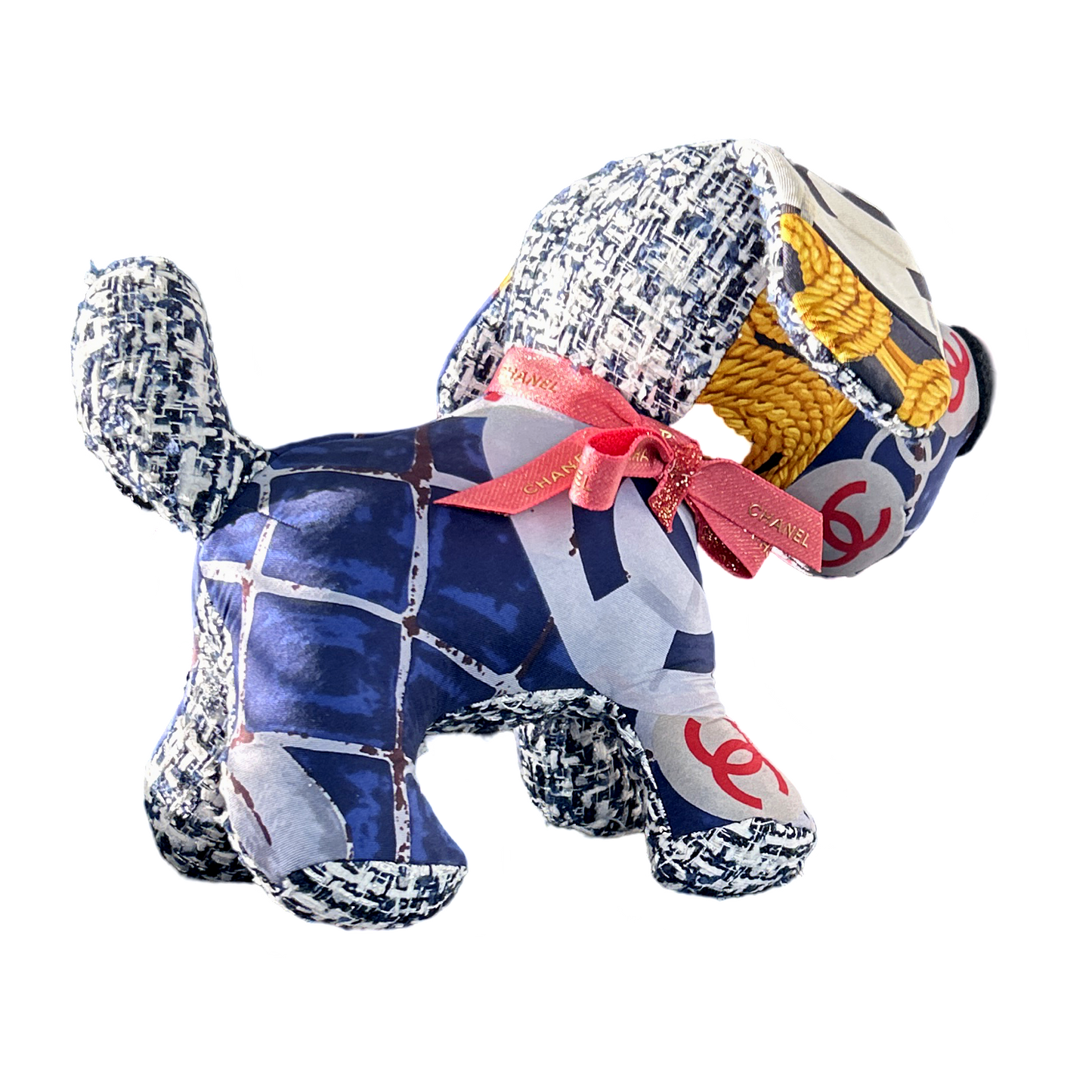 CC Monogram Vintage Silk Scarf Patchwork Puppy