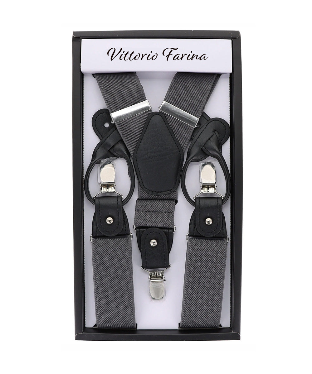 Vittorio Farina Men's Convertible Suspender in Gift Box: 70% Polyester & 30% Elastomer - Concordia Style Boutique