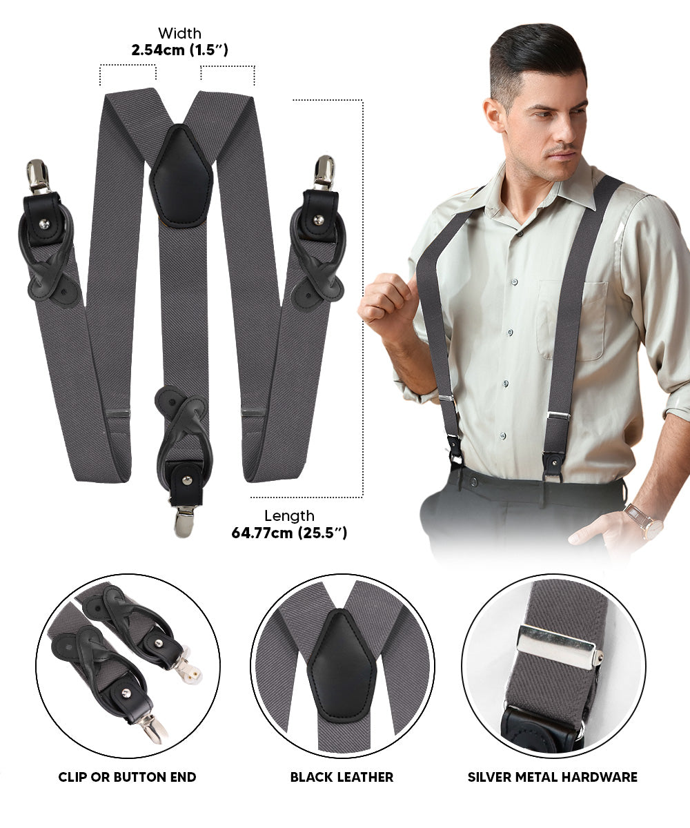 Vittorio Farina Men's Convertible Suspender in Gift Box: 70% Polyester & 30% Elastomer - Concordia Style Boutique