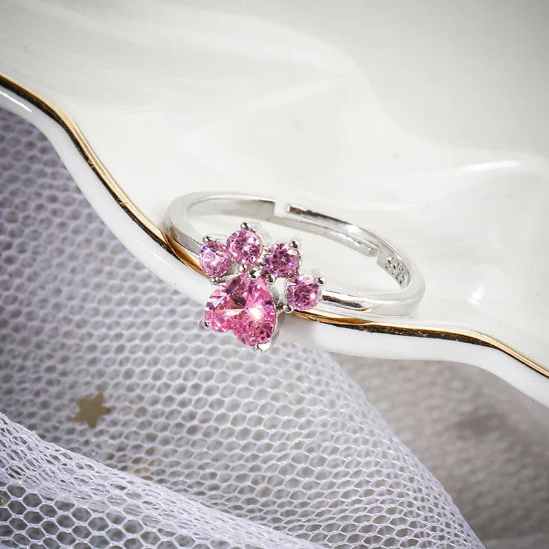 PINK CAT PAW RING (ADJUSTABLE) - Concordia Style Boutique
