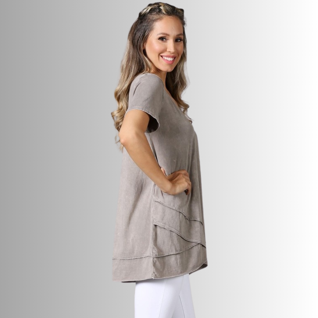 Relax in Style Cotton V-Neck Top - Concordia Style Boutique