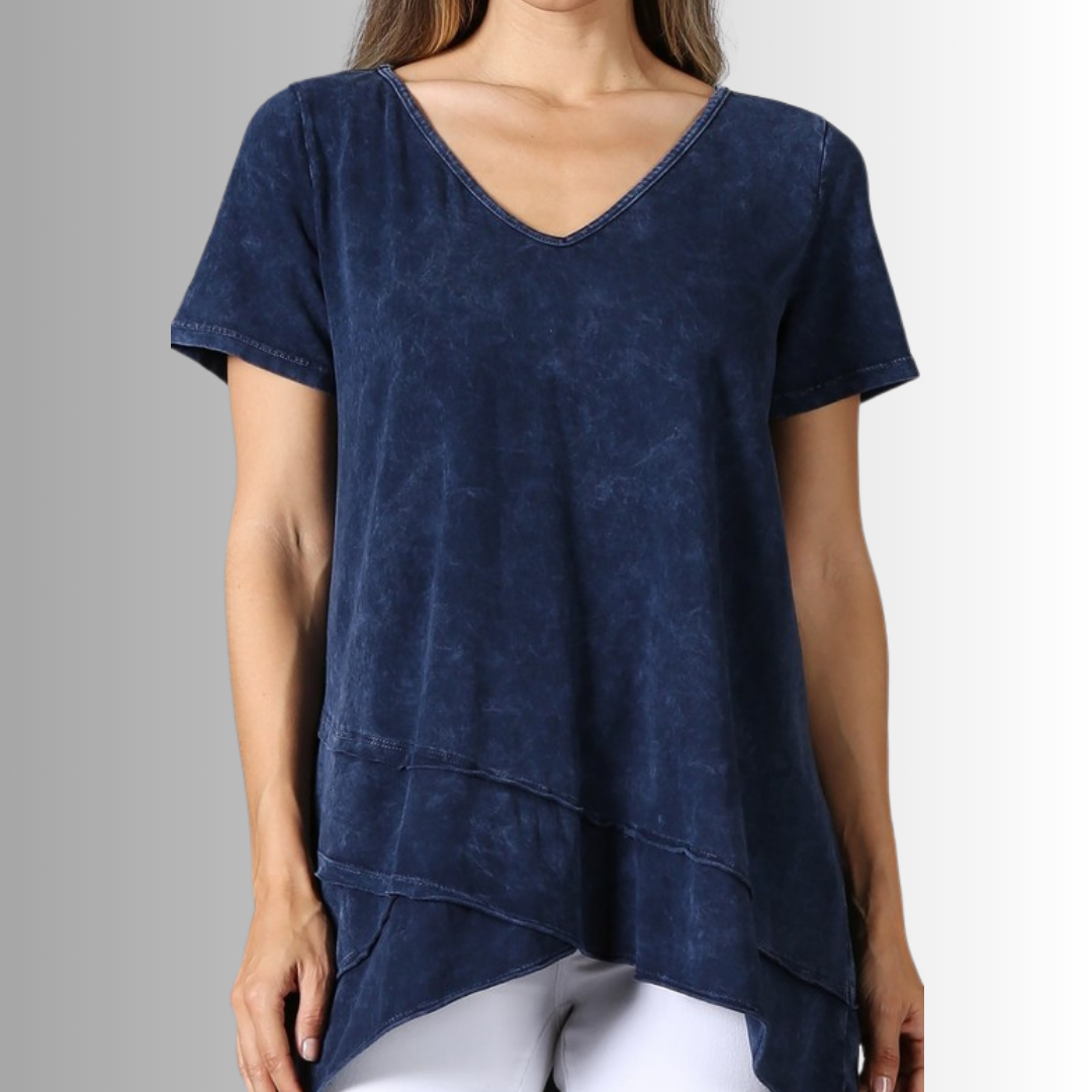 Relax in Style Cotton V-Neck Top - Concordia Style Boutique