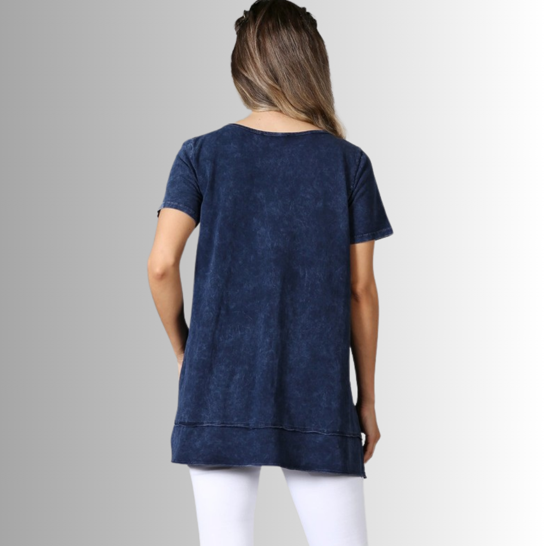 Relax in Style Cotton V-Neck Top - Concordia Style Boutique