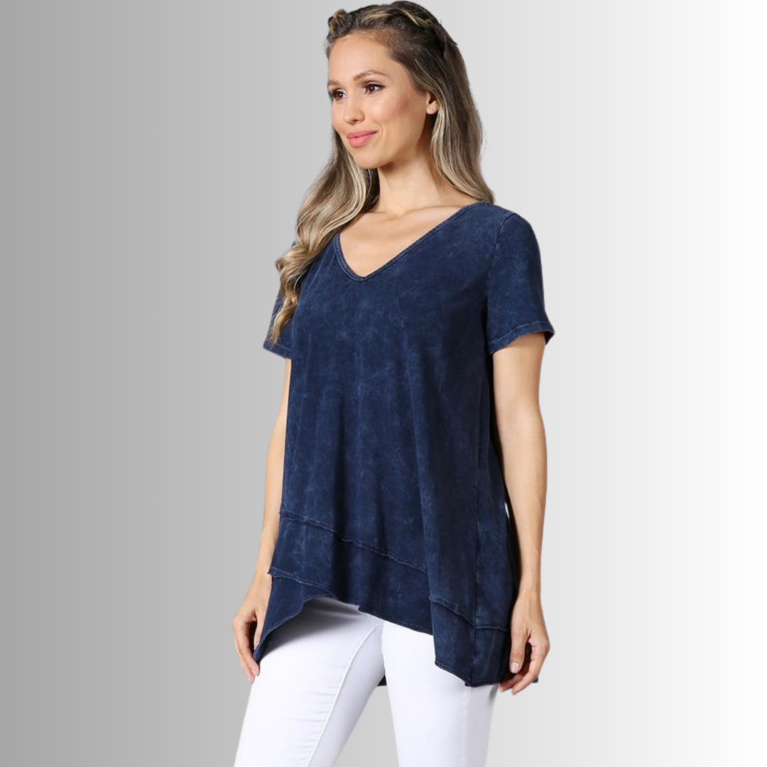 Relax in Style Cotton V-Neck Top - Concordia Style Boutique