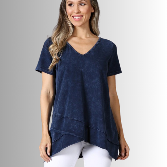 Relax in Style Cotton V-Neck Top - Concordia Style Boutique