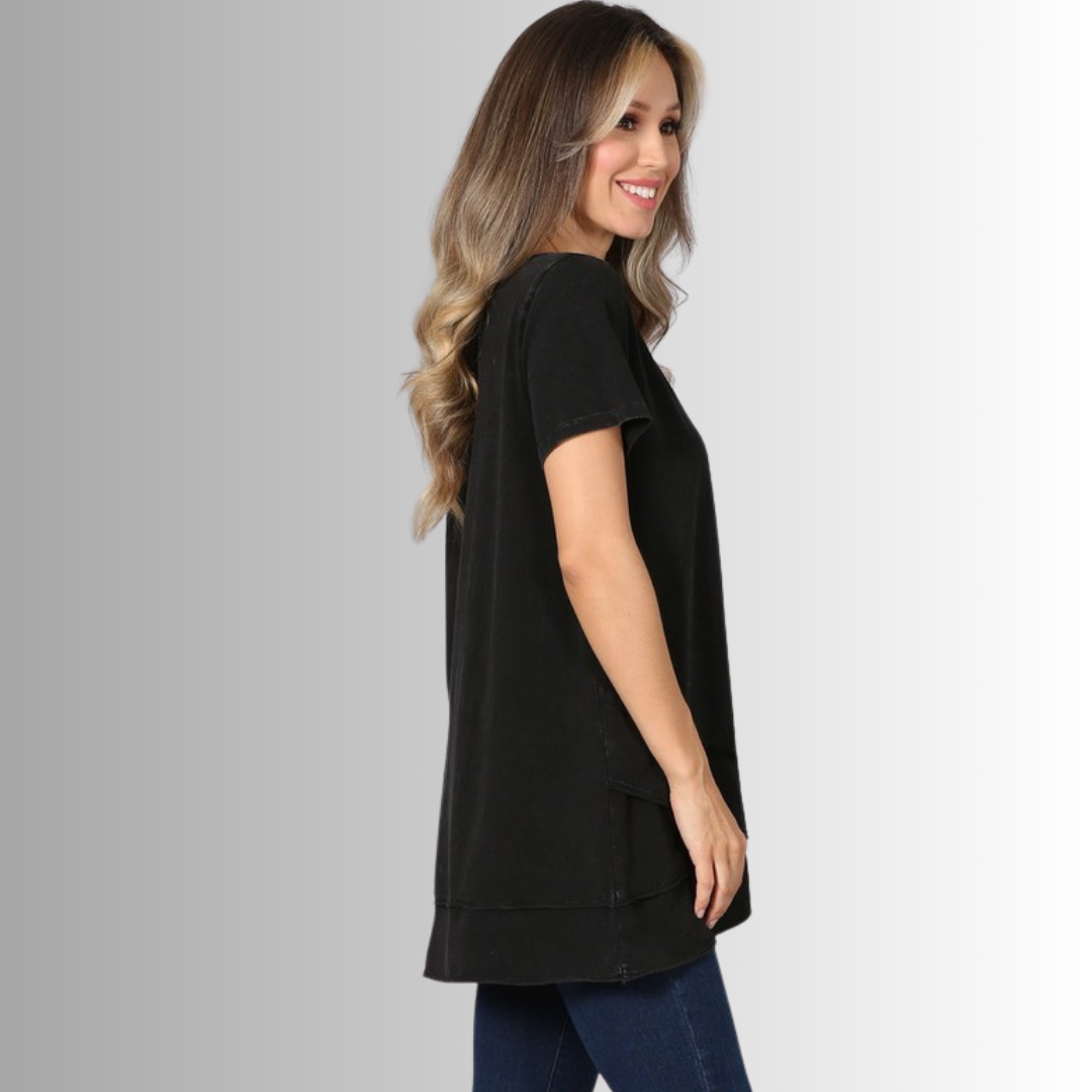 Relax in Style Cotton V-Neck Top - Concordia Style Boutique