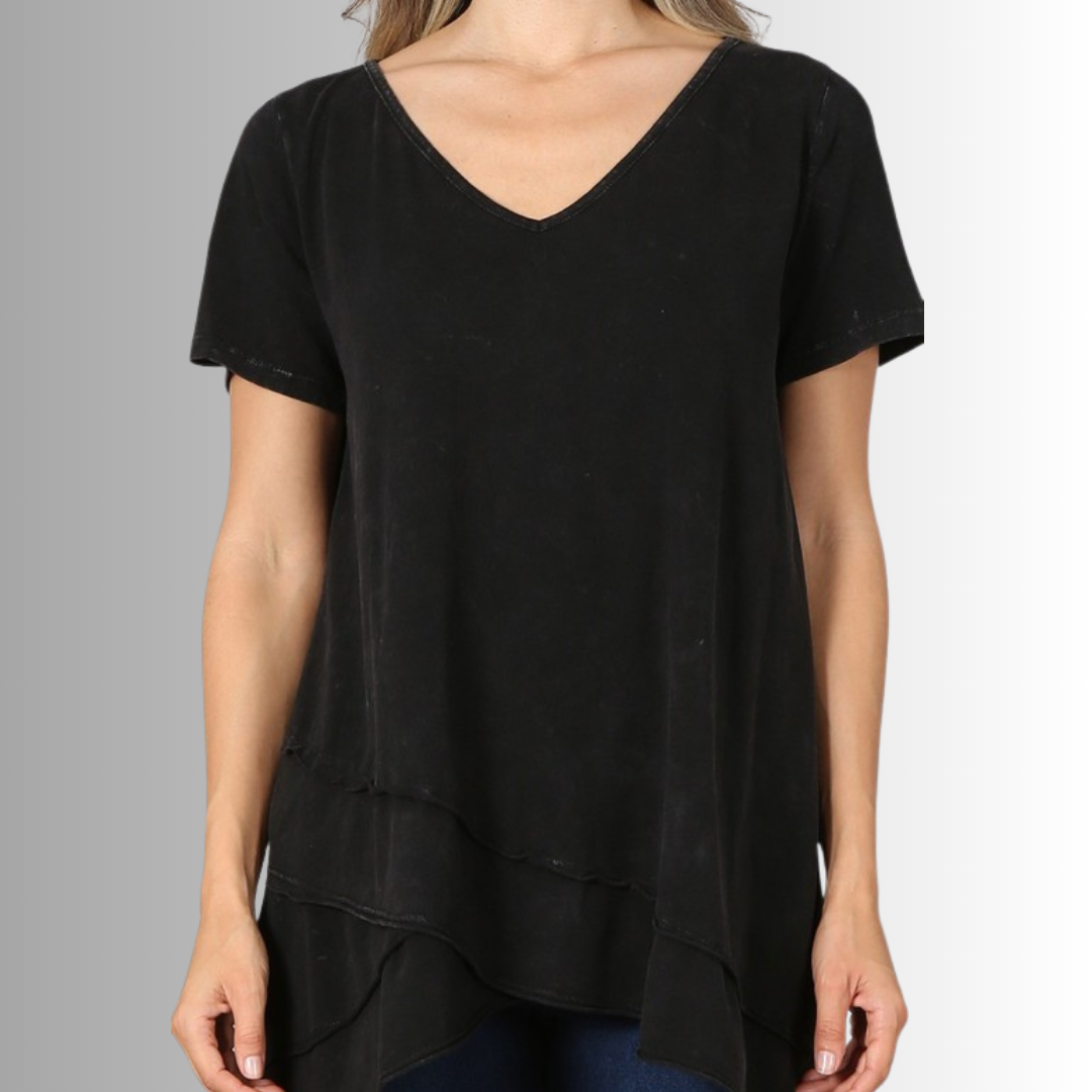 Relax in Style Cotton V-Neck Top - Concordia Style Boutique