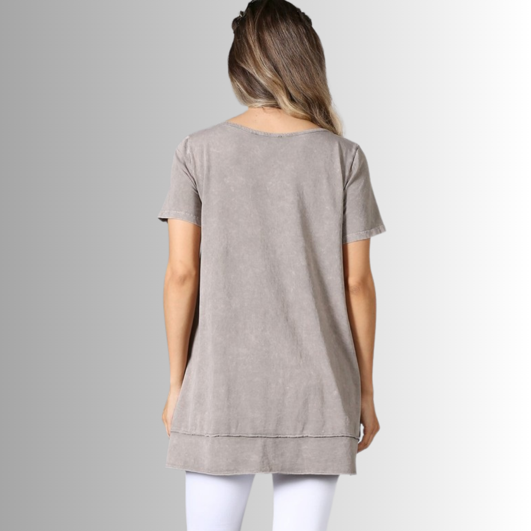 Relax in Style Cotton V-Neck Top - Concordia Style Boutique