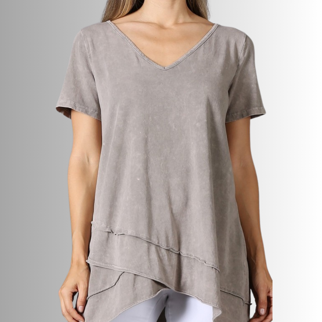 Relax in Style Cotton V-Neck Top - Concordia Style Boutique