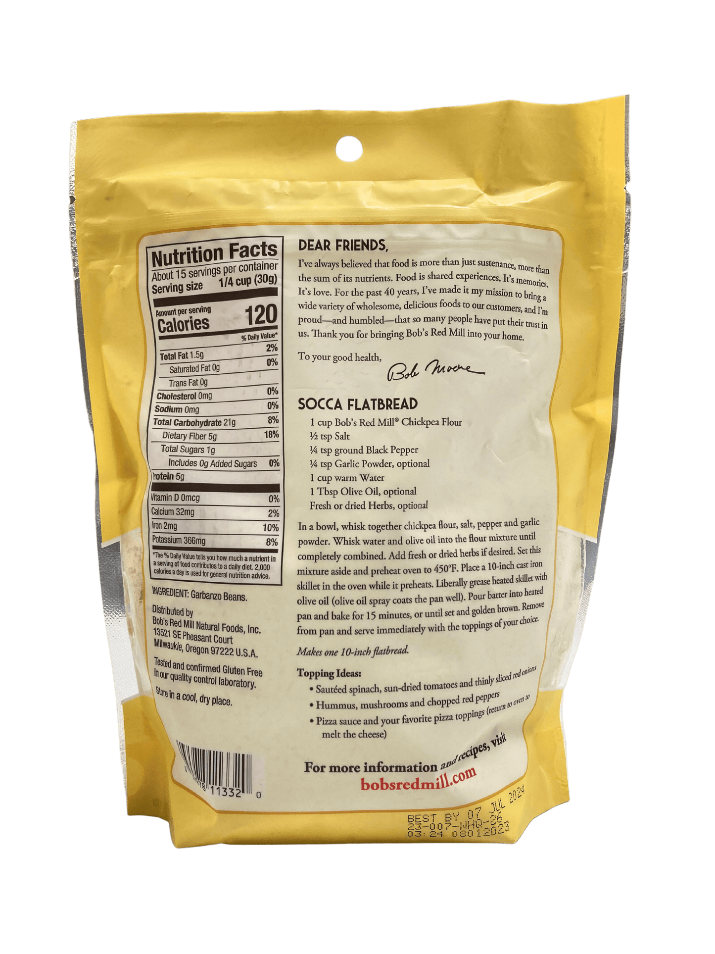 Chickpea (Garbanzo Bean) Flour, Gluten-Free, Bob's Red Mill - Concordia Style Boutique