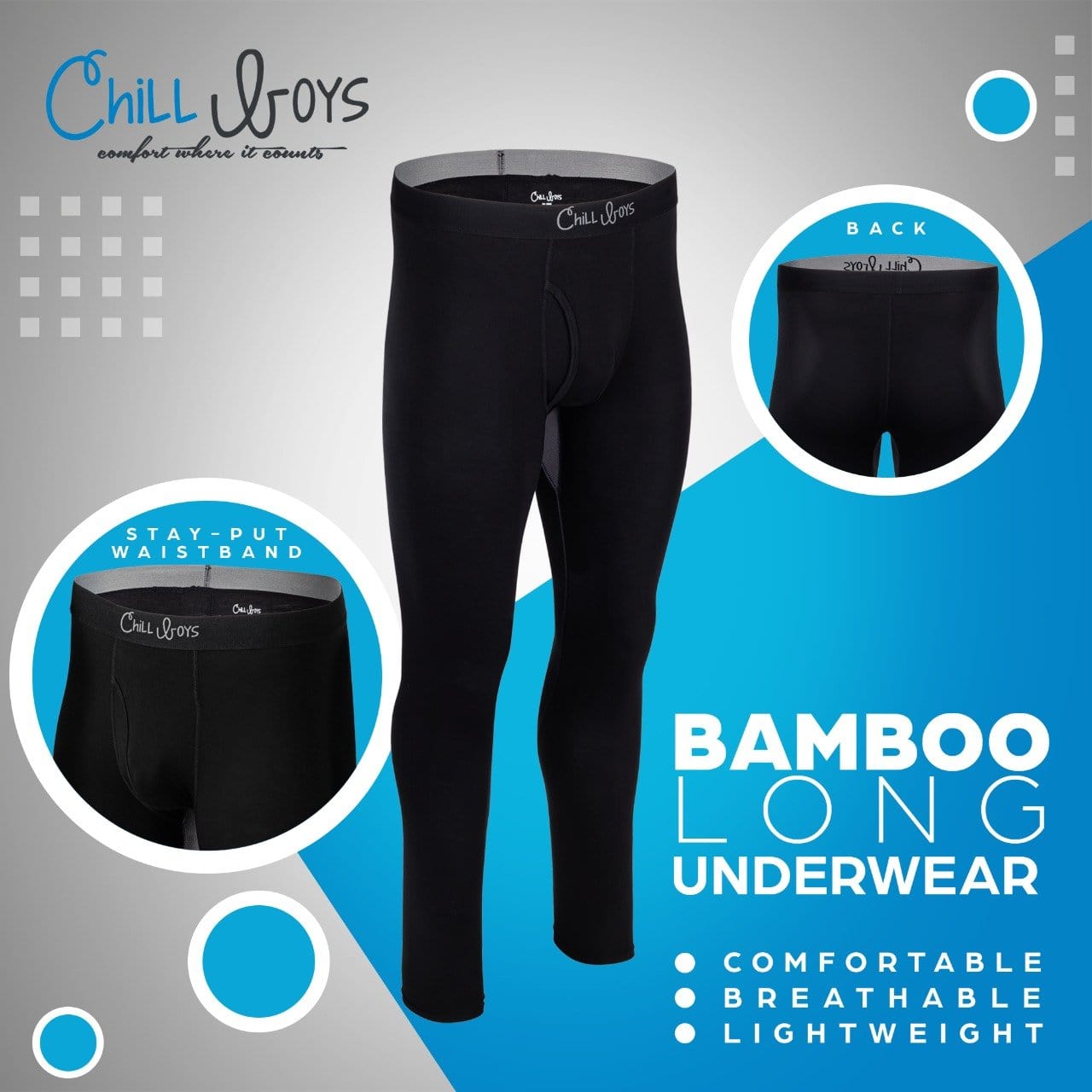 Chill Boys Bamboo Soft Long Underwear - Concordia Style Boutique
