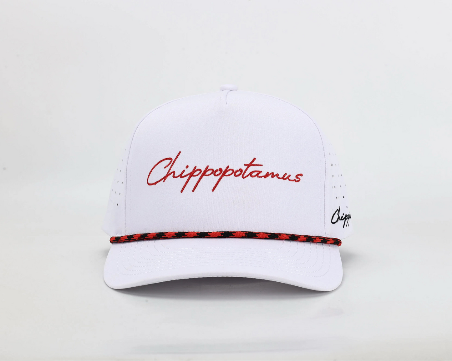 White Rope Hat - Chippopotamus Red