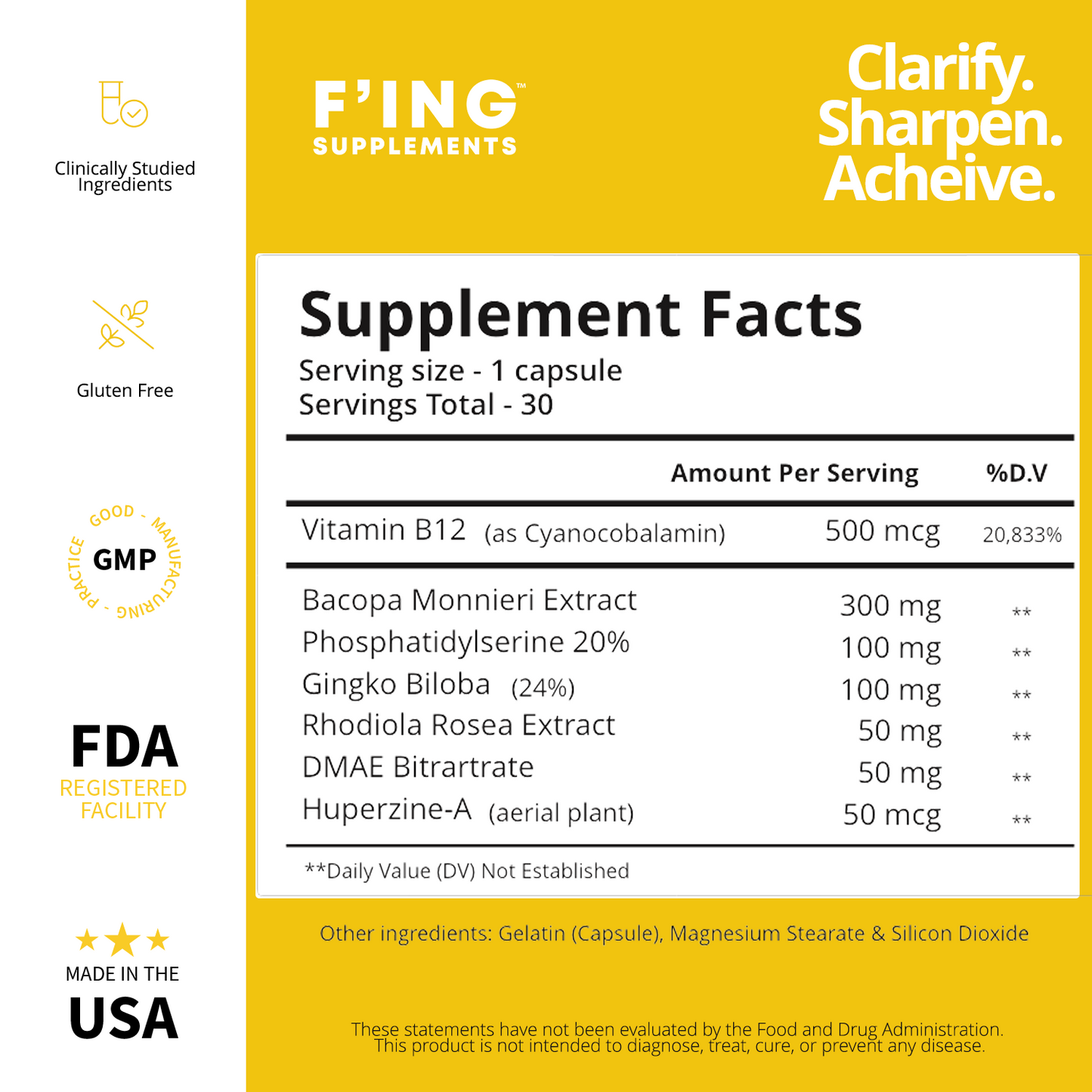 F'ing Clarity - Best Supplements for Brain Fog Relief | Improve Memory & Focus - Concordia Style Boutique