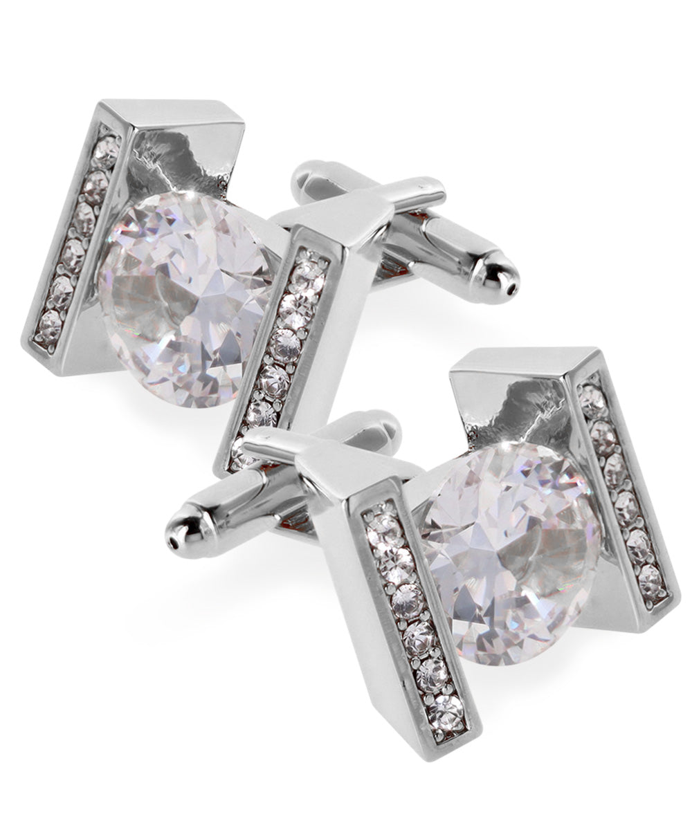 Vittorio Vico Princess Cut Crystal Colorstone Cufflinks: CL14XX Series