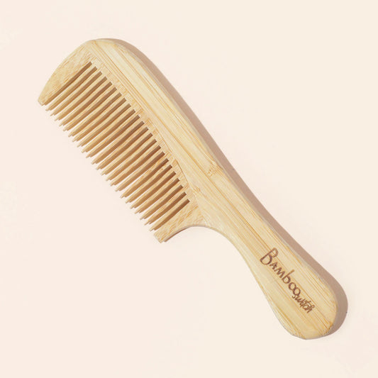 Bamboo Wide Tooth Comb with Handle | Pointed Tips - Concordia Style Boutique