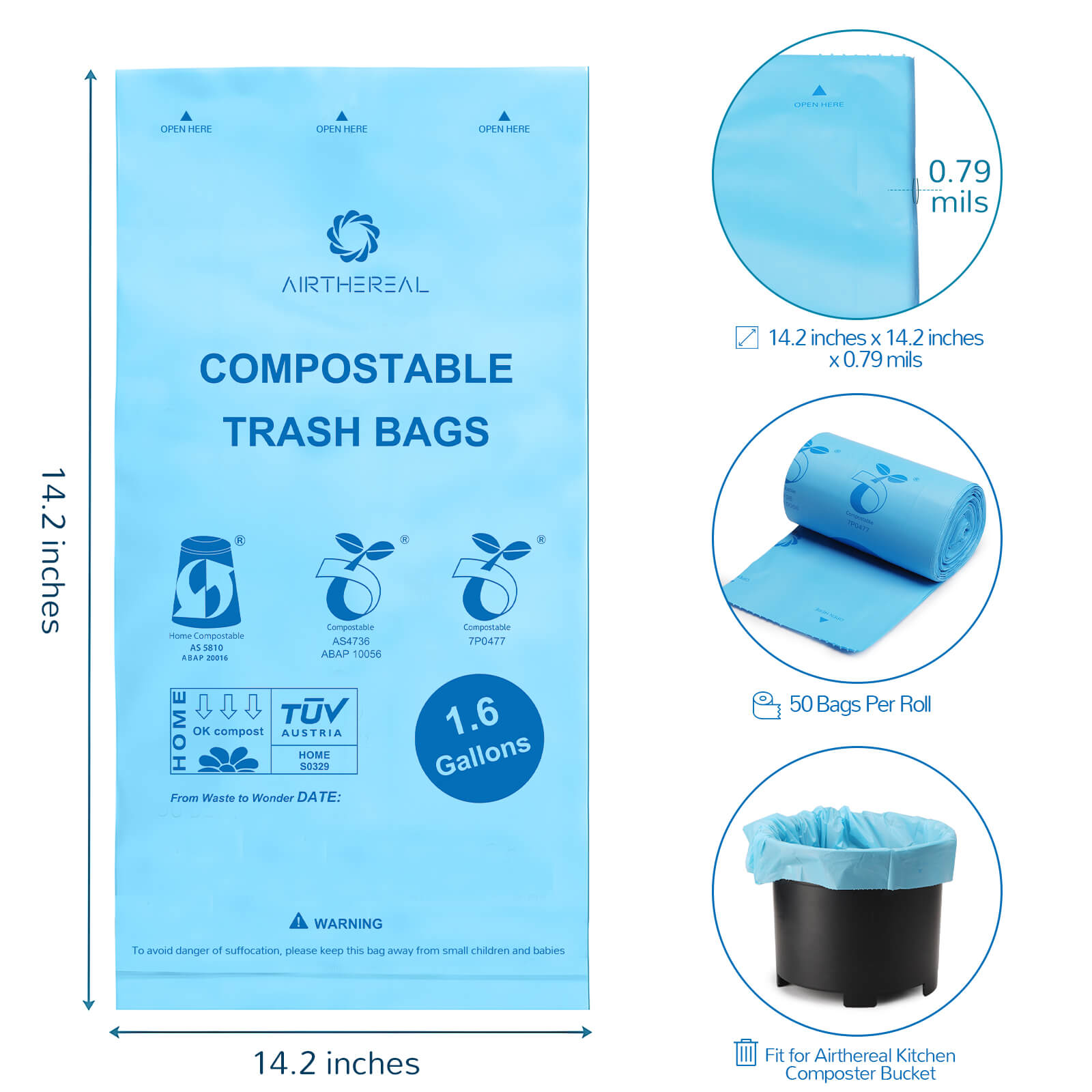 1.6 Gallon Compostable Trash Bags - Concordia Style Boutique