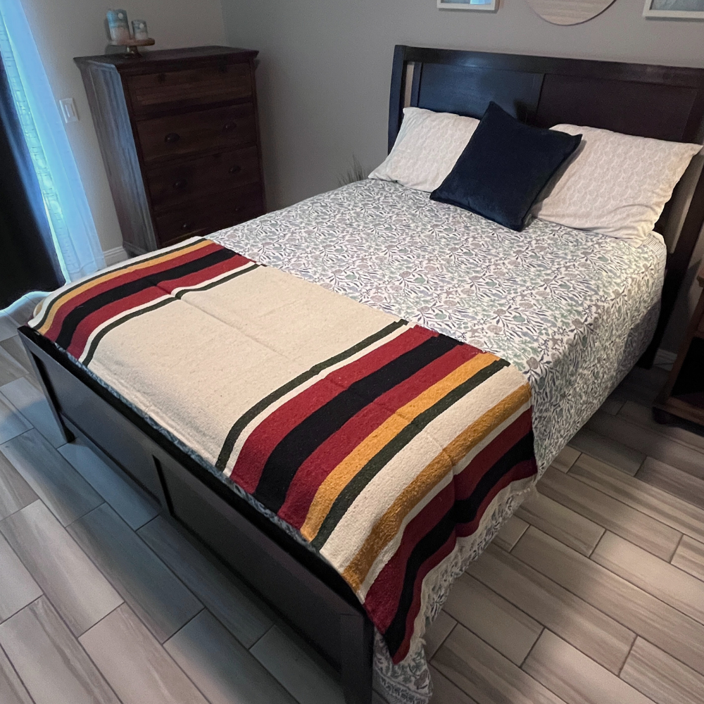Wool Striped Mexican Blanket - Concordia Style Boutique